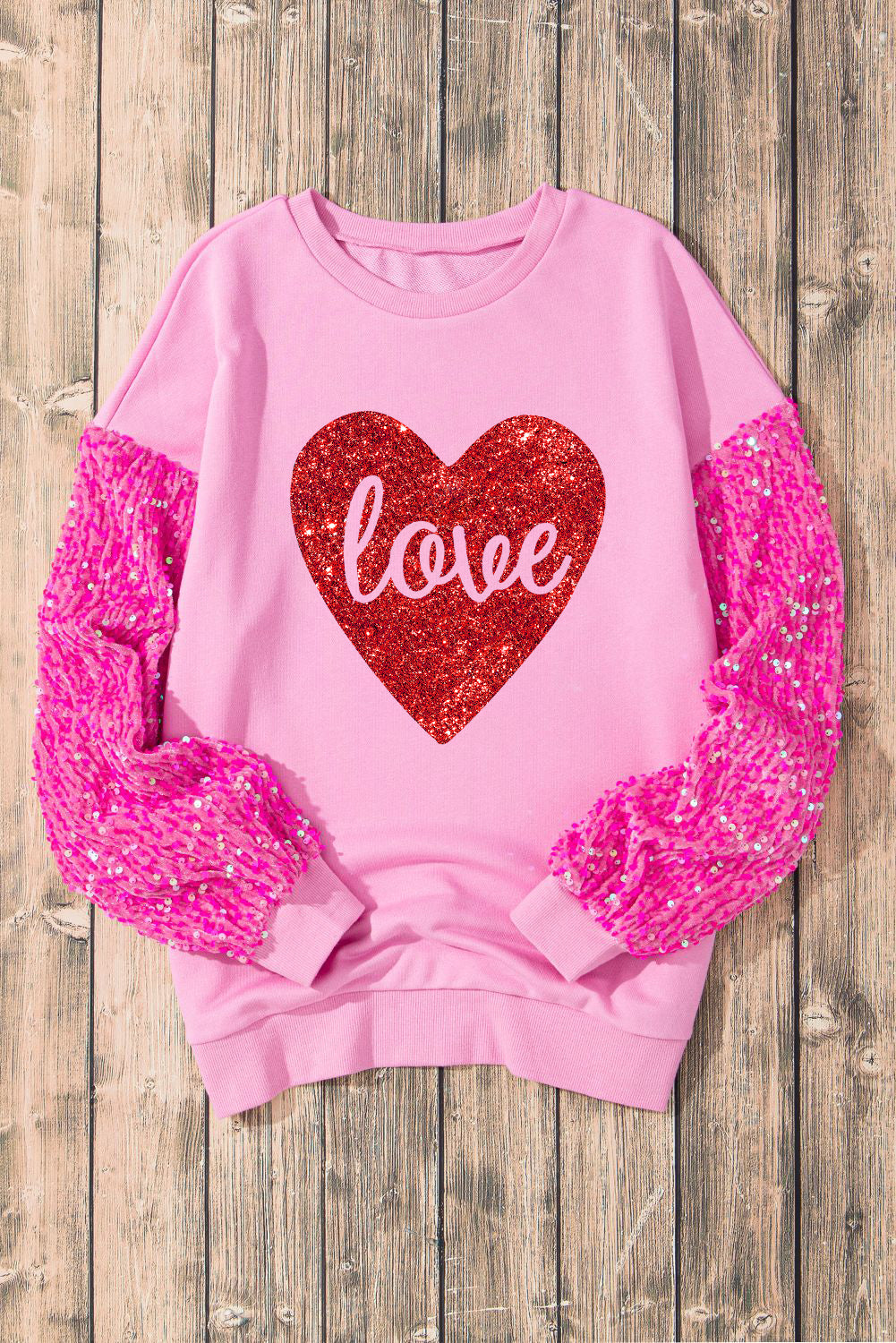 Love You More Sequin Sweatshirt