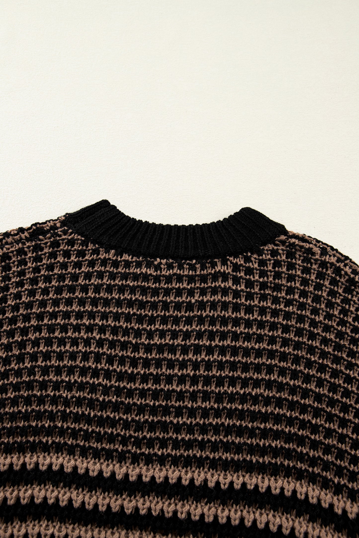 Black Stripe 3/4 Draped Sleeve Slouchy Sweater