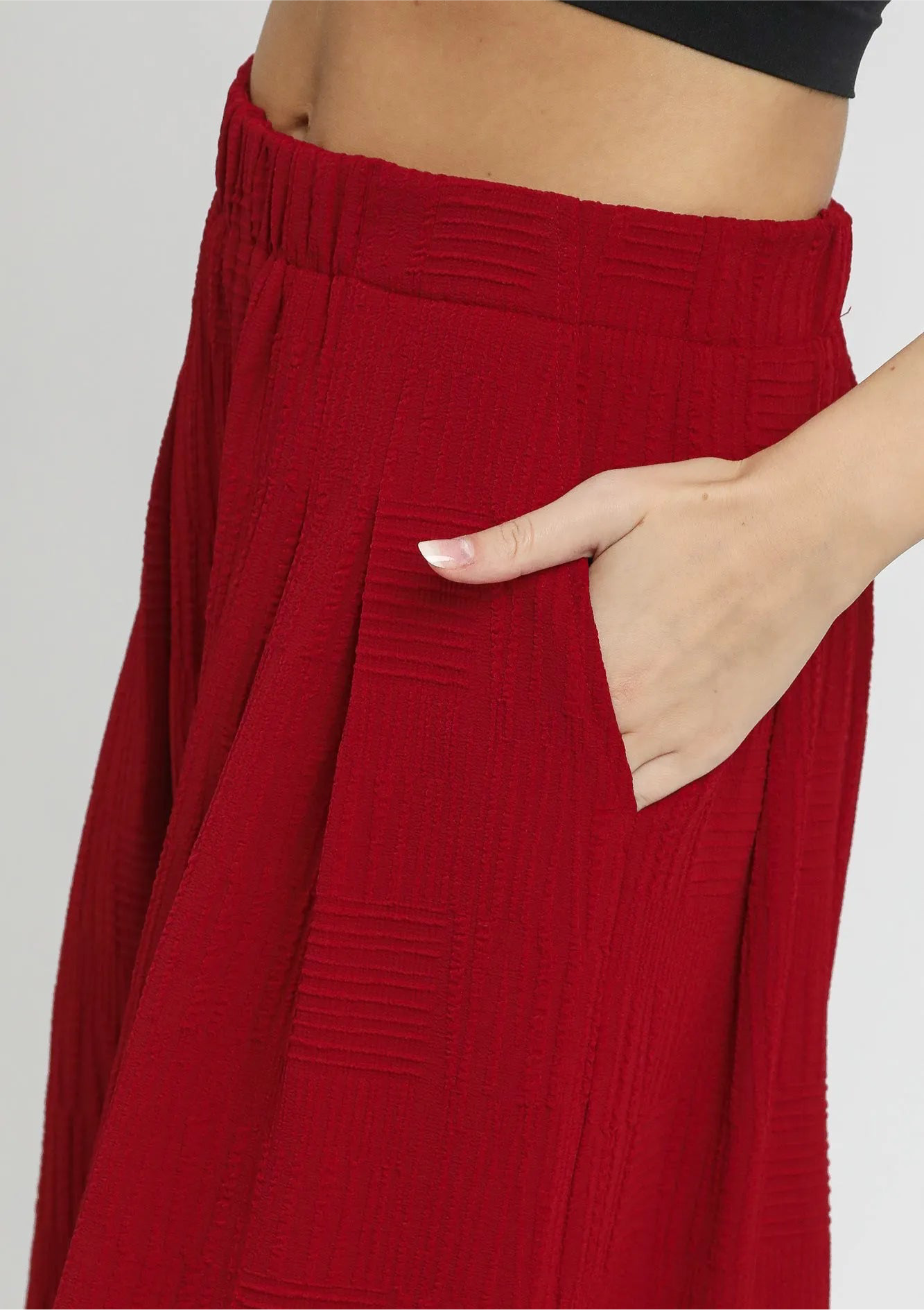 Umgee Elastic Waist Wide Leg Pants