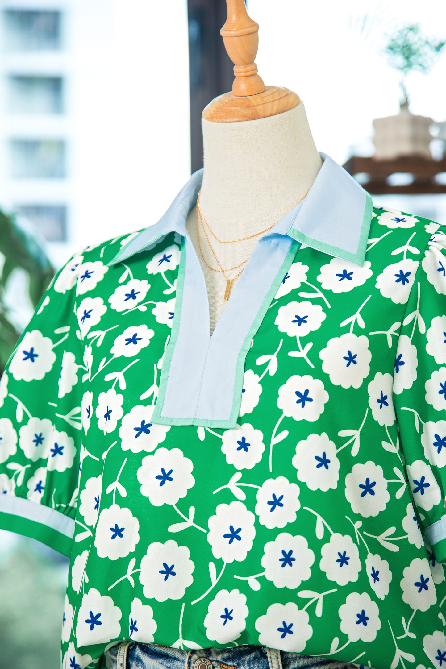 Emerald Garden Party Blouse