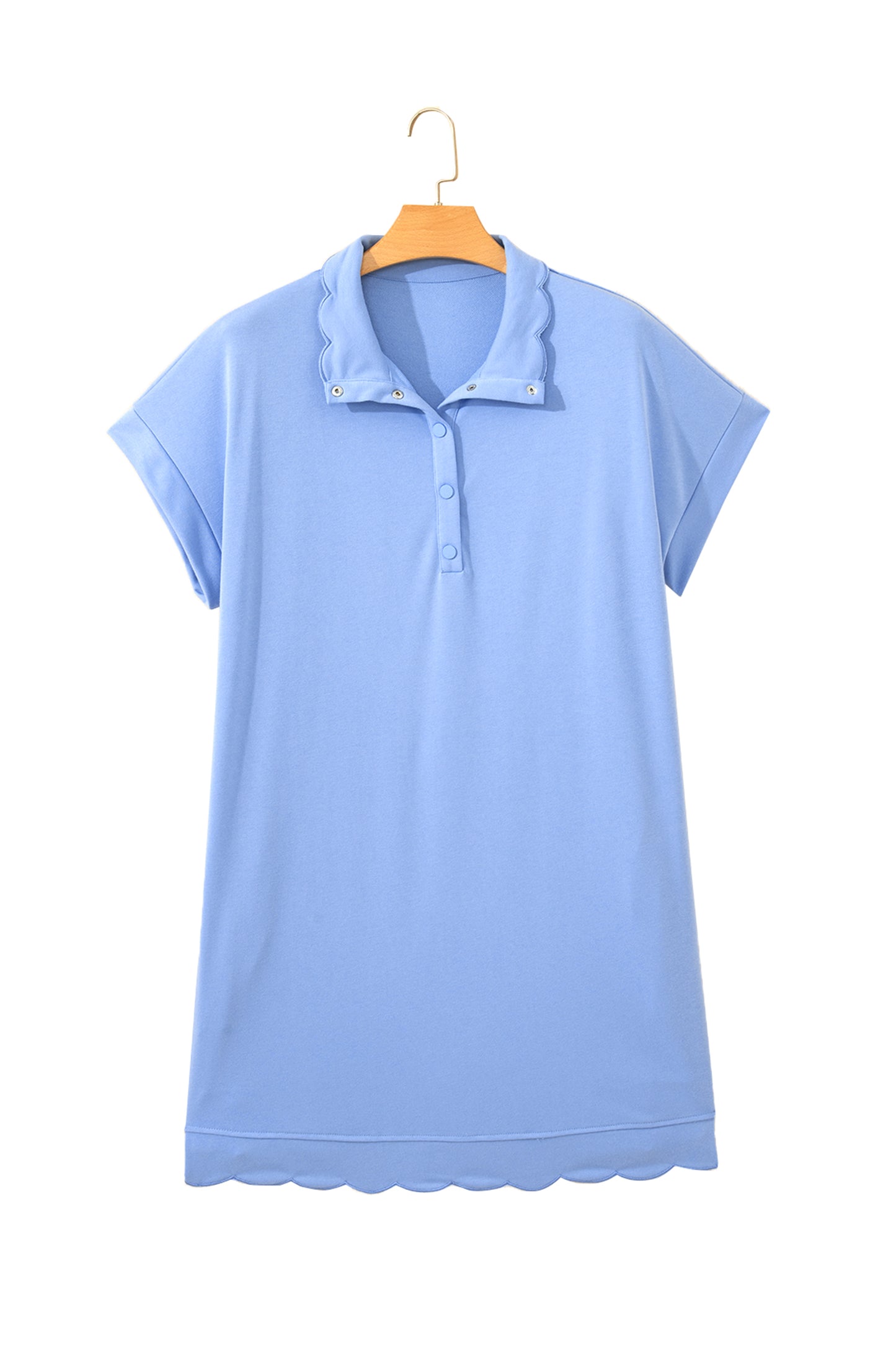 Curvy Blue Skies Scallop Dress