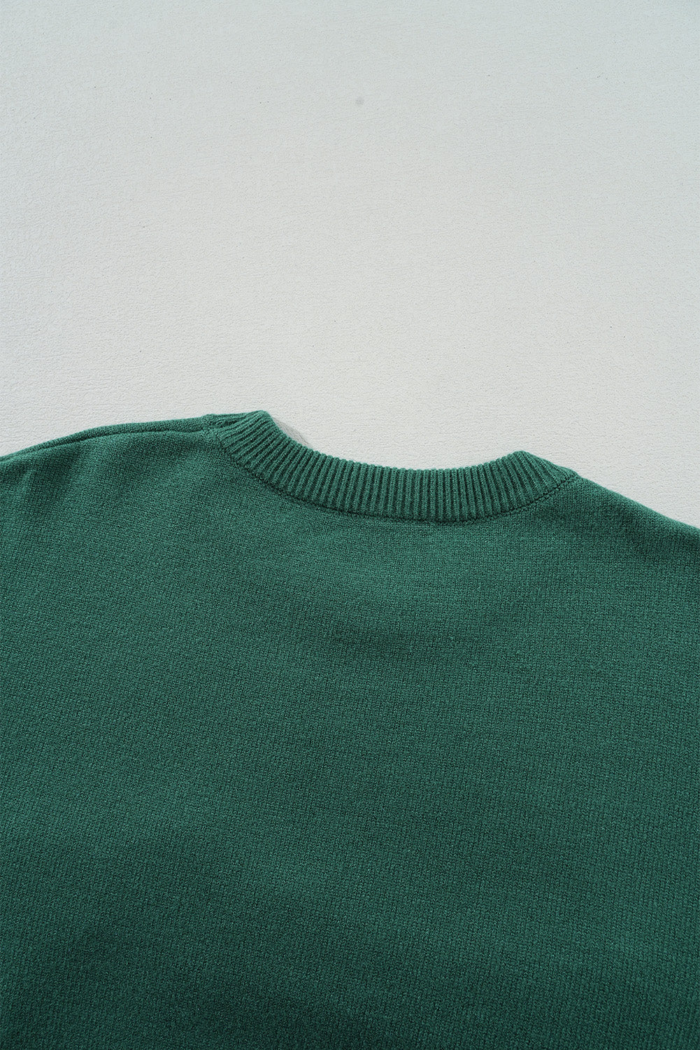 Dark Green Pearl Beaded Merry Casual Sweater