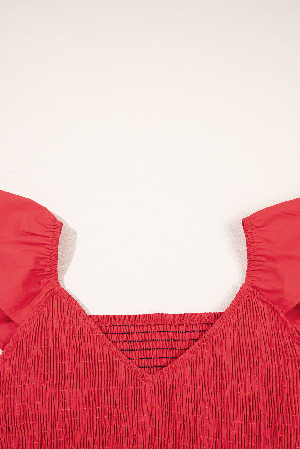 Crimson Charm Smocked Maxi