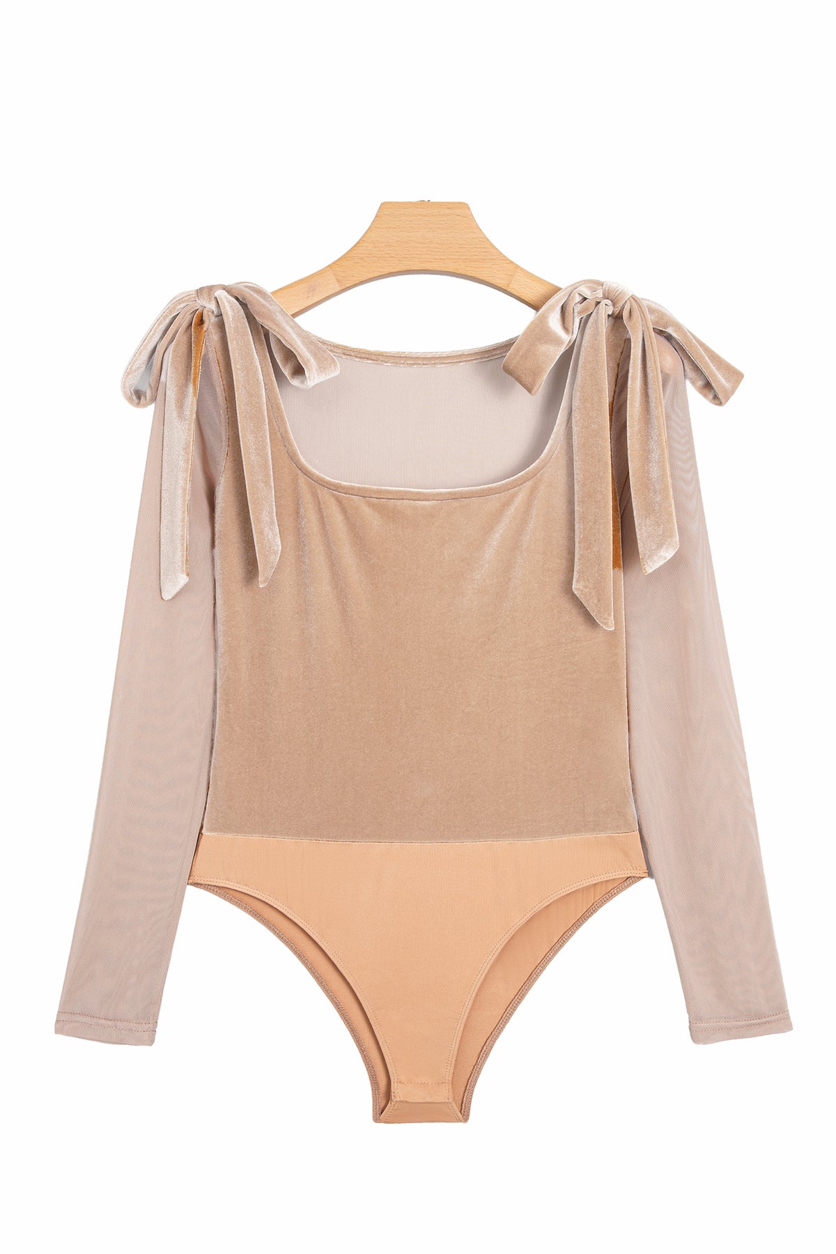 The Champagne Bow Velvet Bodysuit