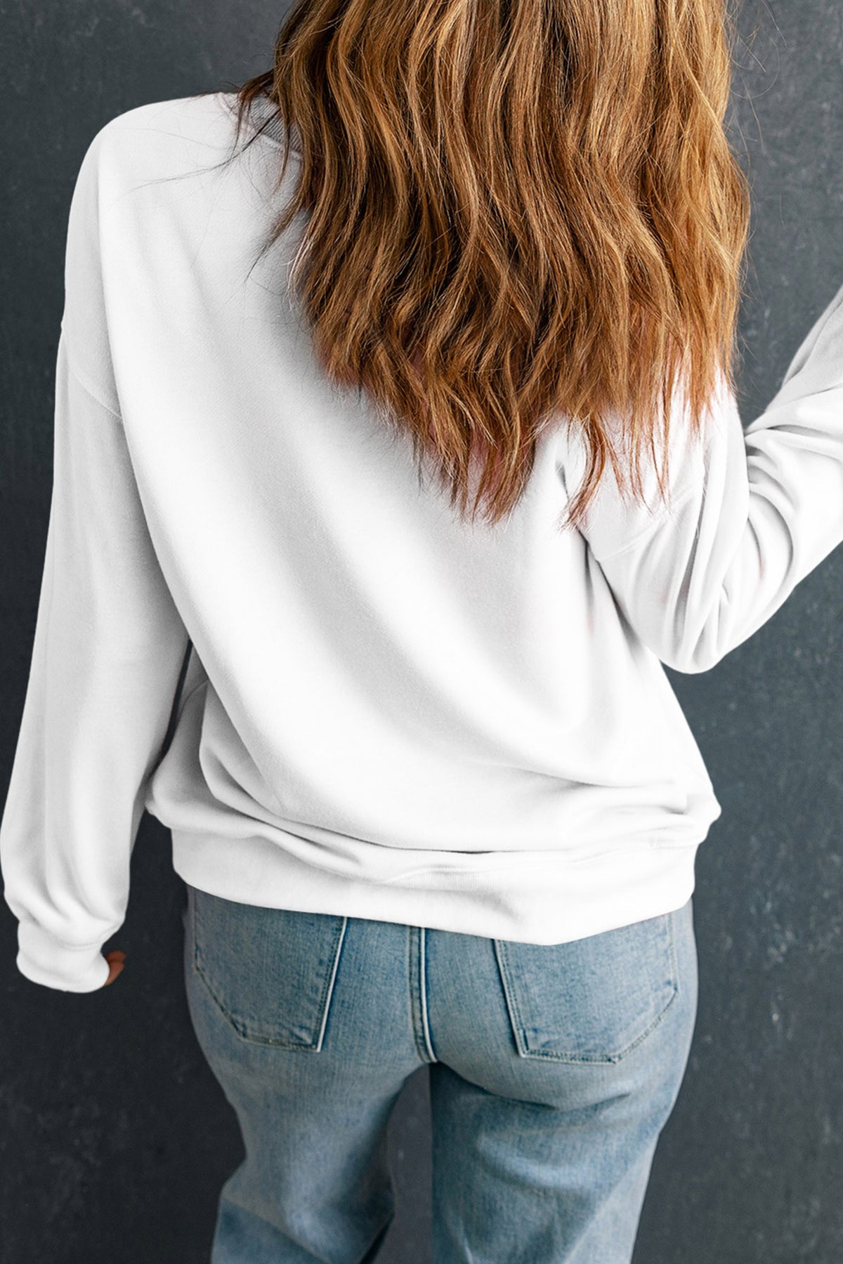 White Western Print Mallard Duck Graphic Casual Sweatshirt