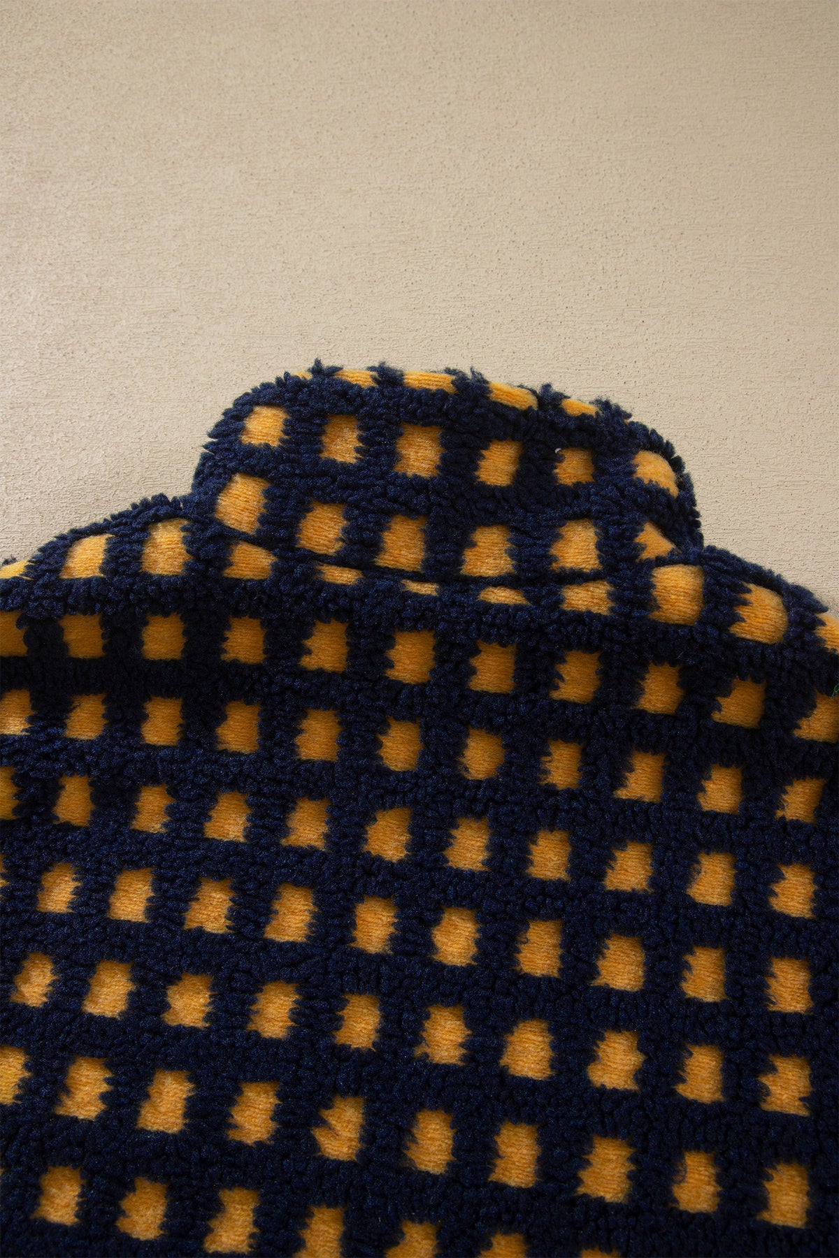 The Golden Hour Checkered Sherpa Jacket