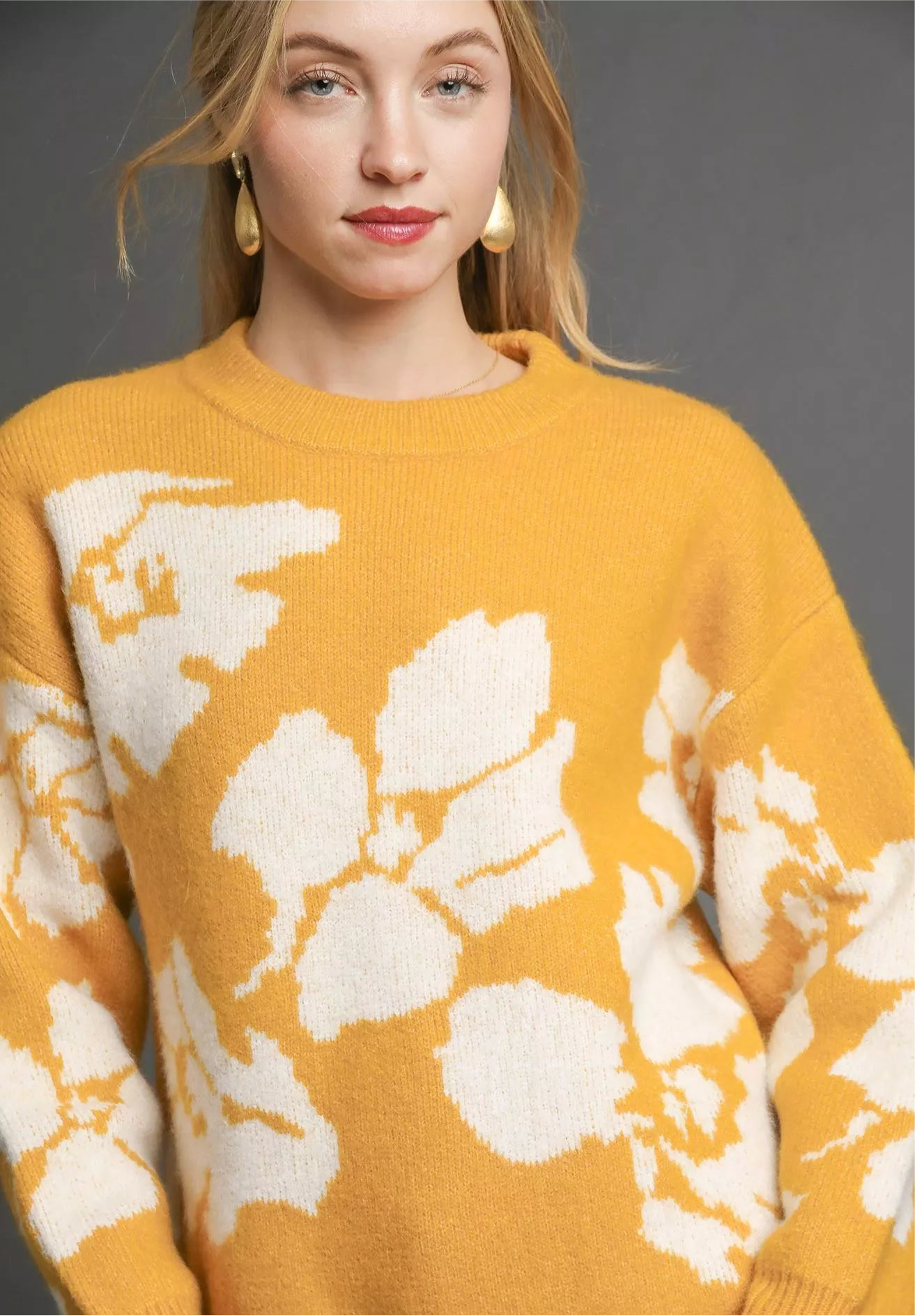 Umgee Floral Long Sleeve Sweater
