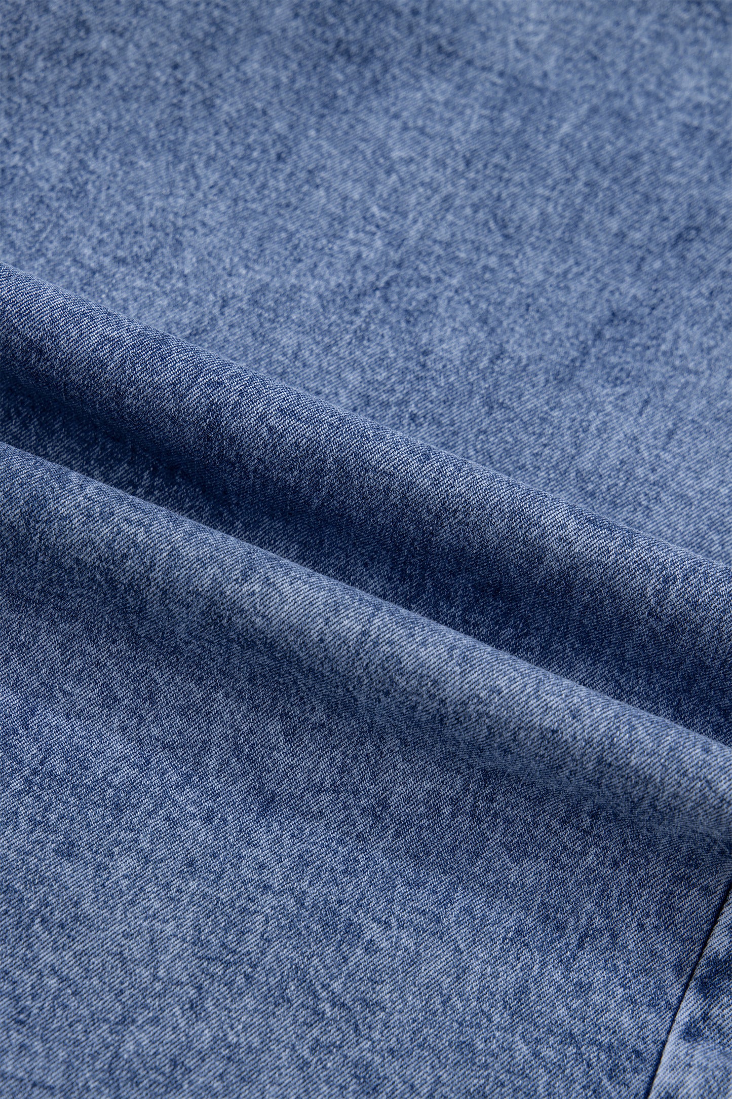 Ruffled Indigo Charm Denim Shirt
