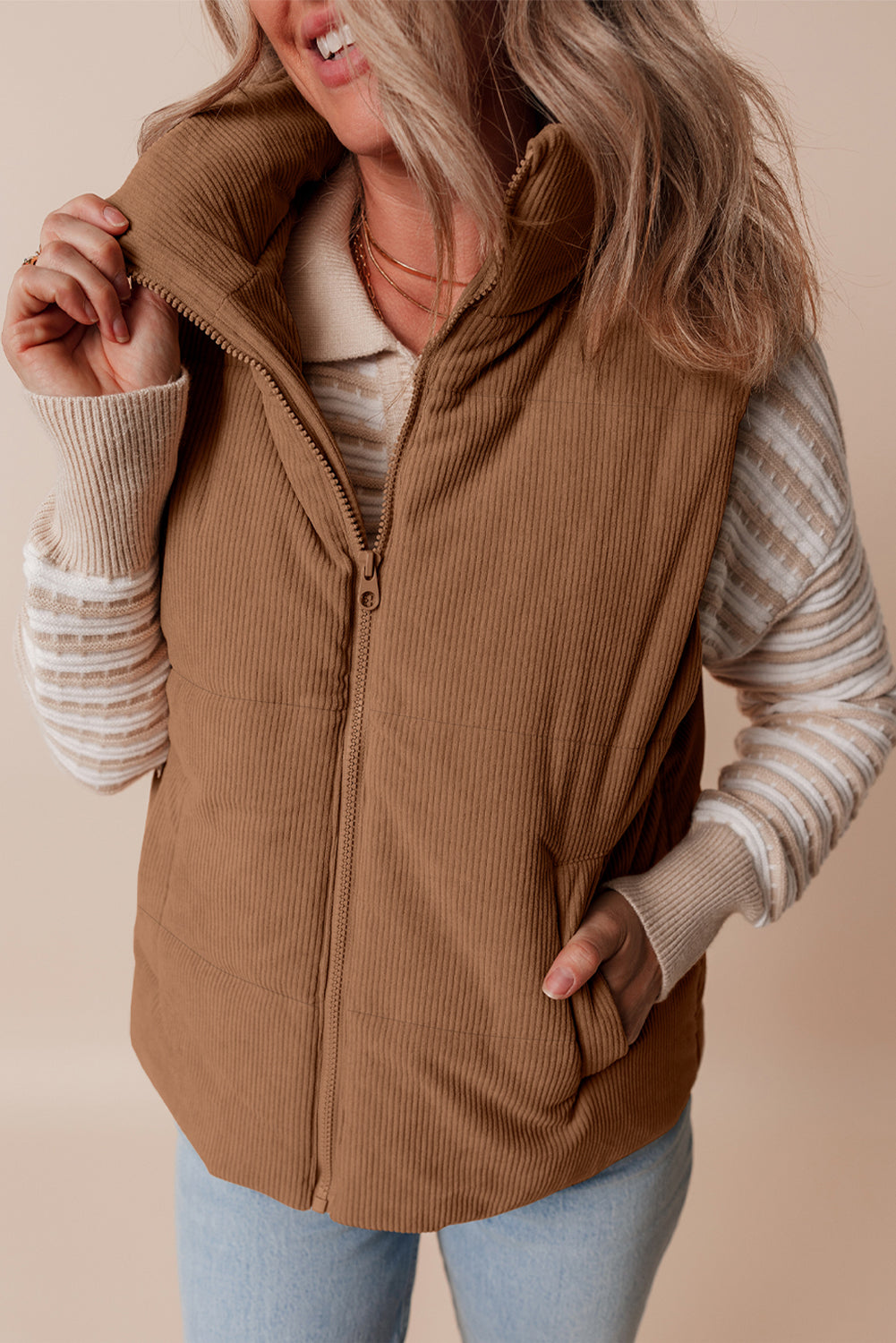 The Aspen Cord Puffer Vest