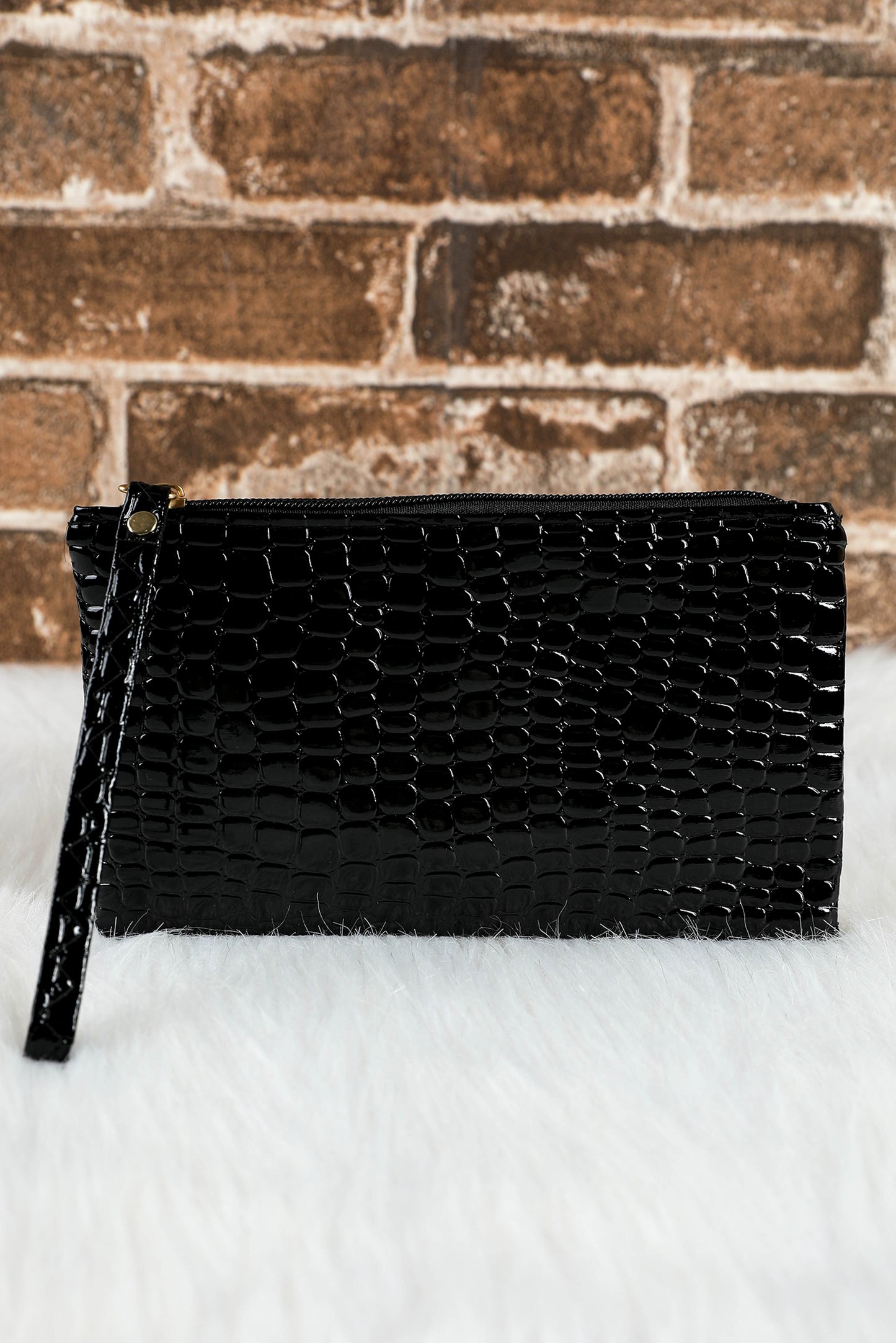 Thai Curry Crocodile Pattern Zipper Wristlet Wallet