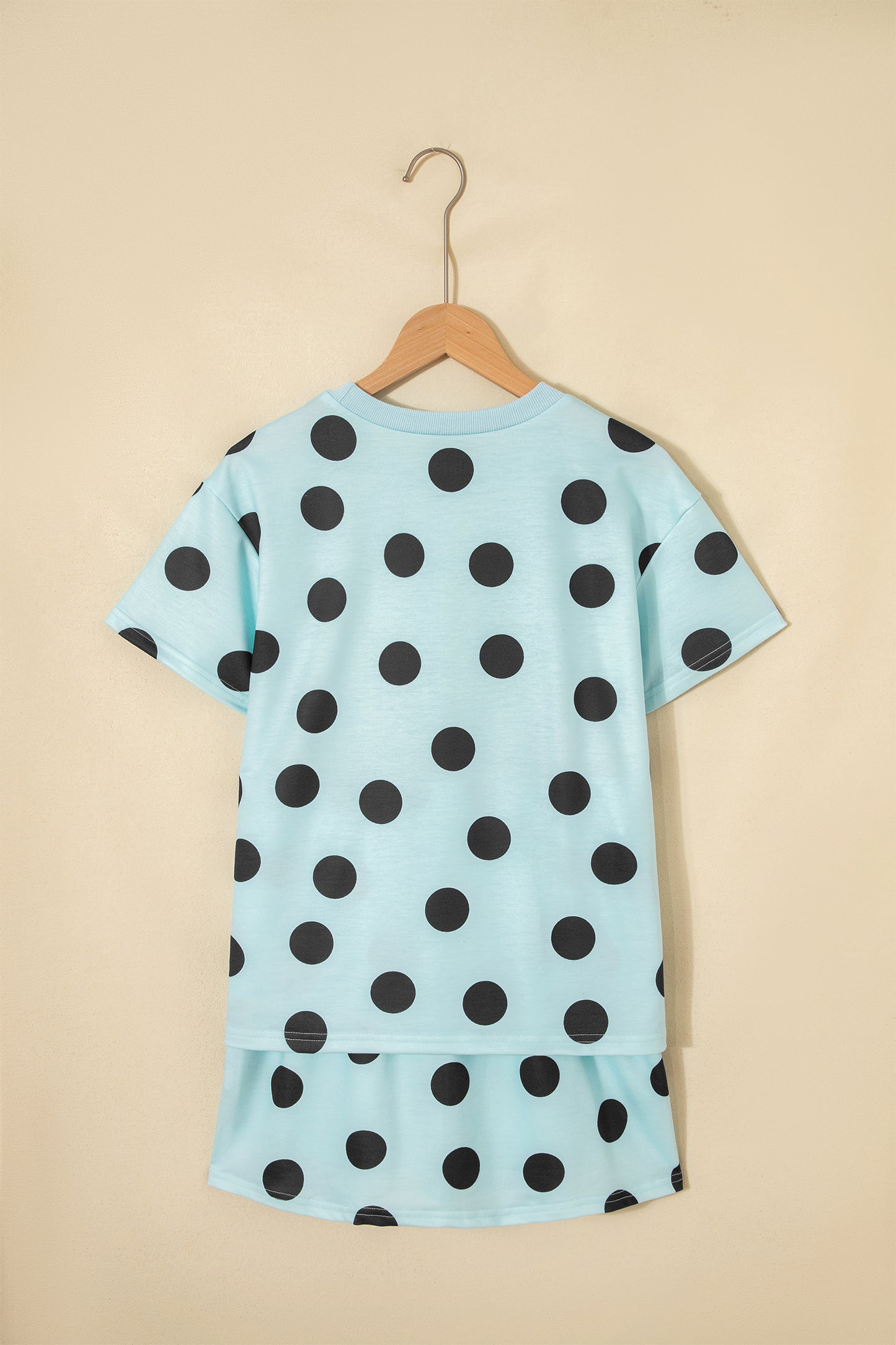 Pink Polka Dot Short Sleeve Top Casual Skort 2pcs Outfit