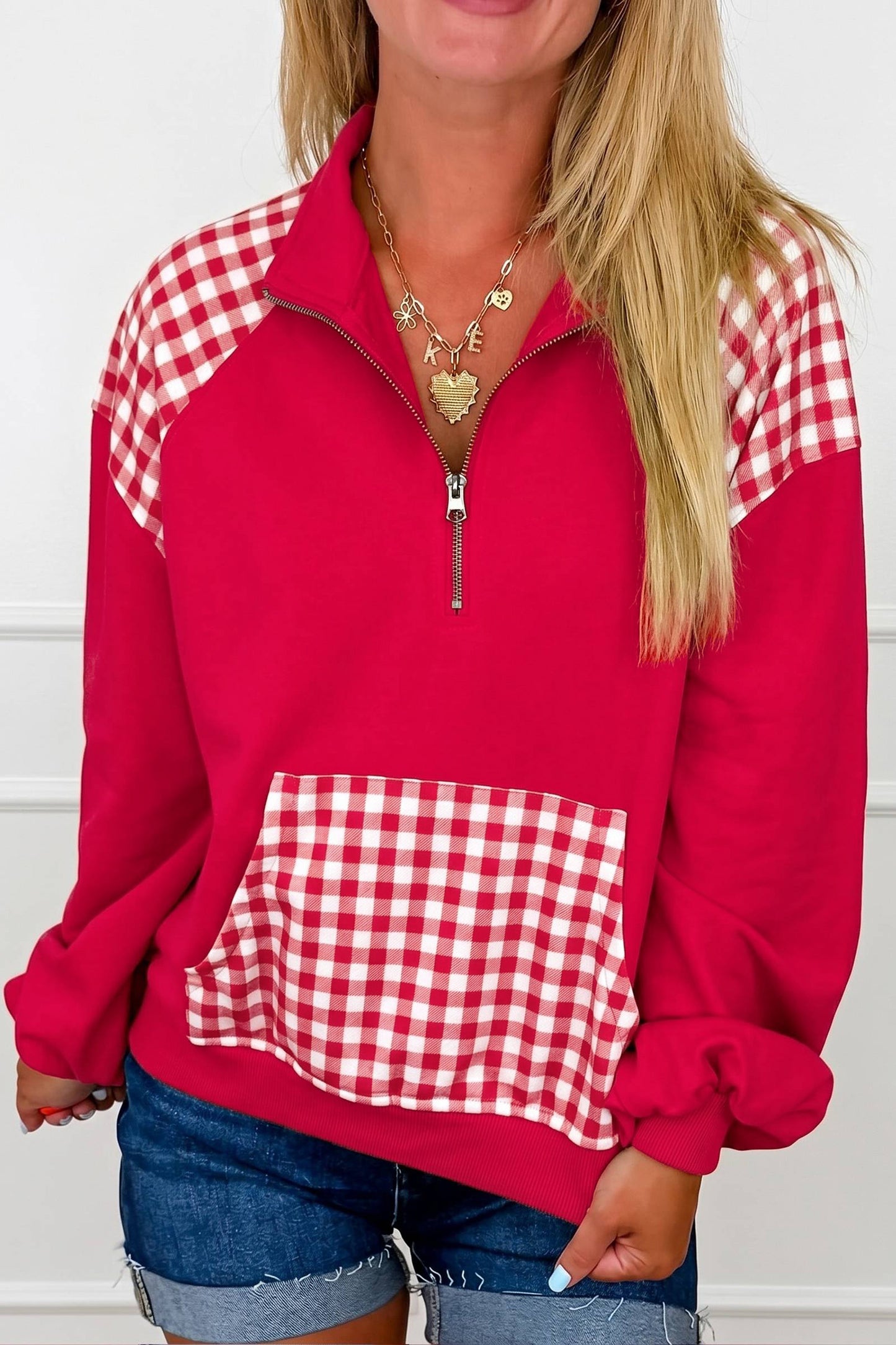 The Gingham Darling Quarter Zip