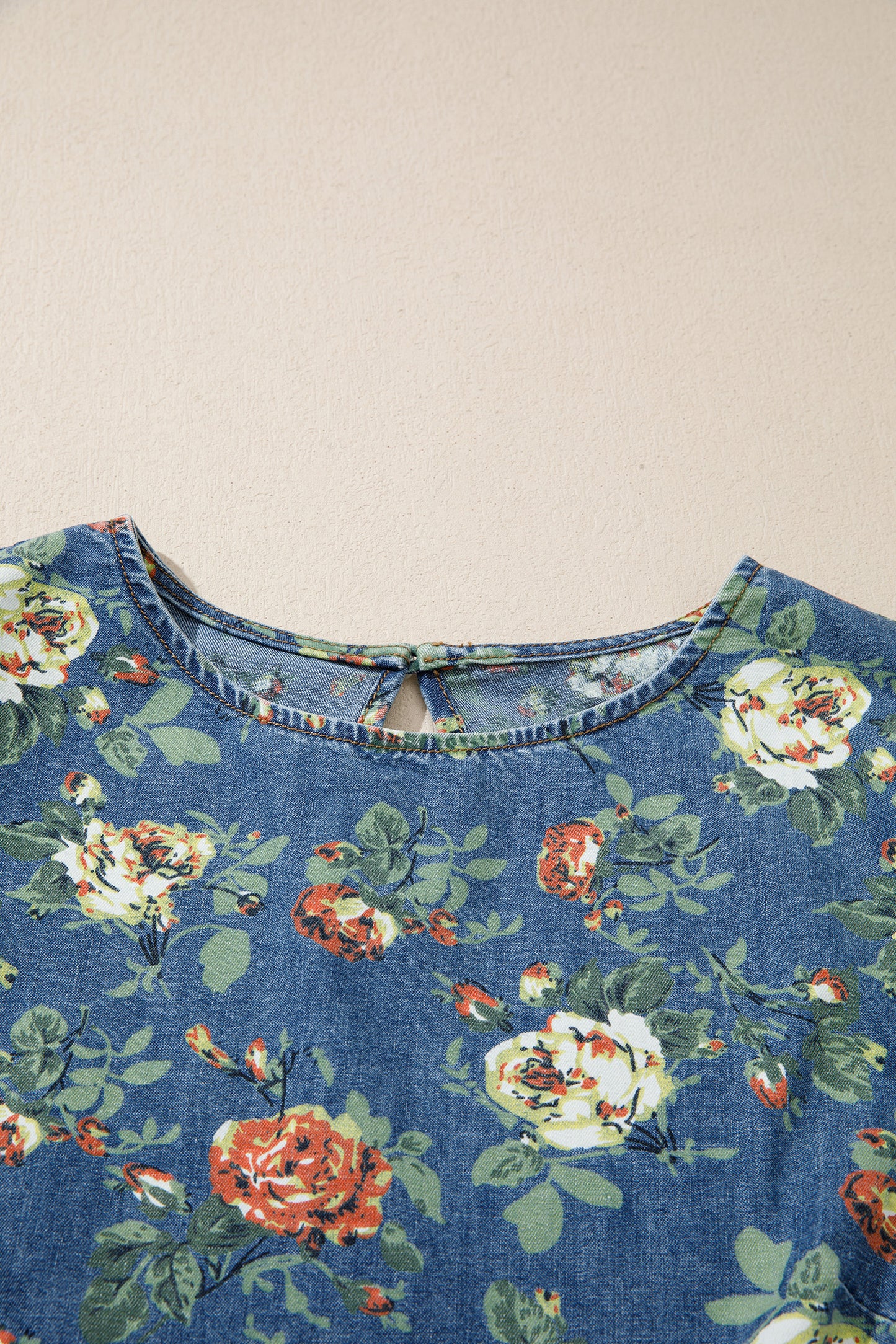 Vintage Garden Denim Blouse