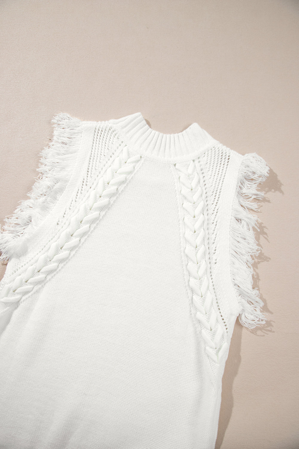 Frosted Fringe Knit Vest