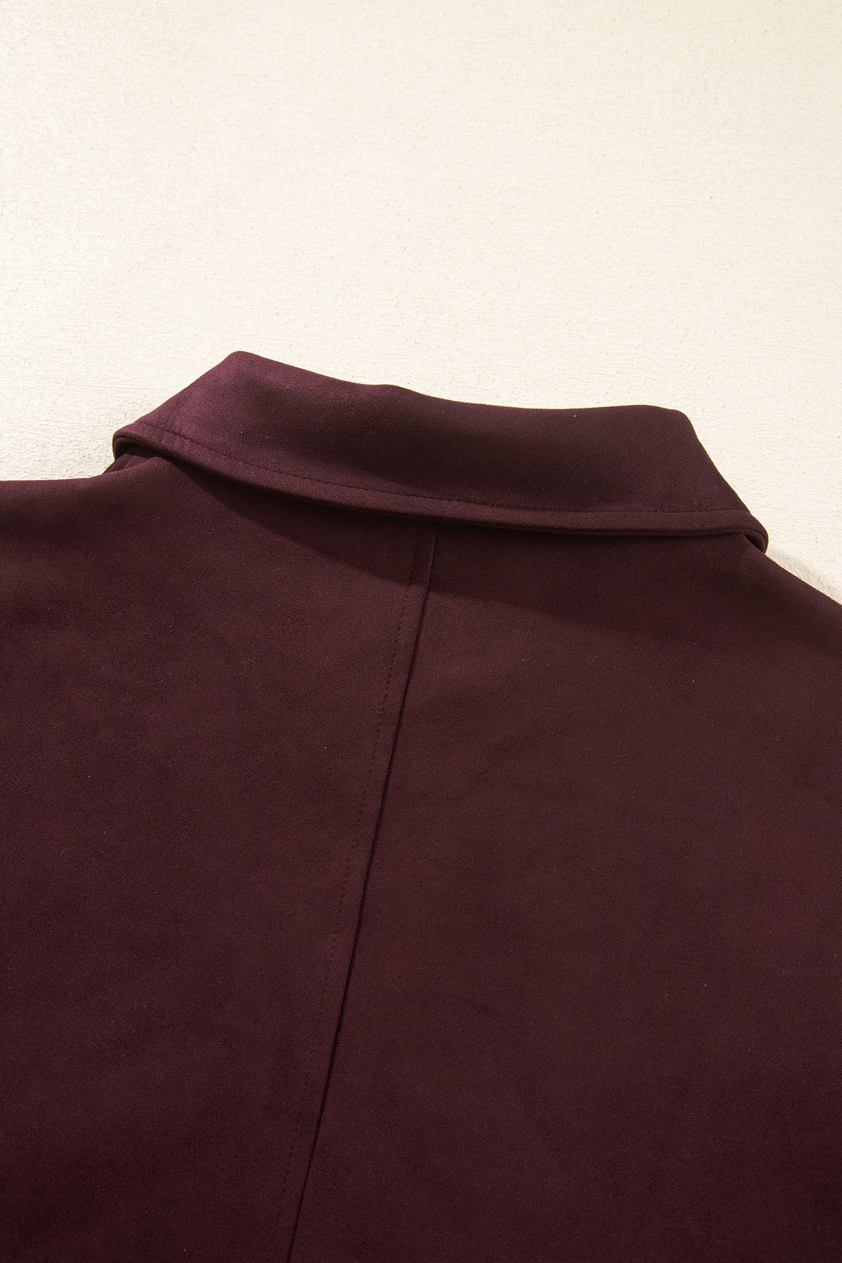 Chicory Coffee Solid Zip-up Metal Placket Collar Long Sleeve Jacket