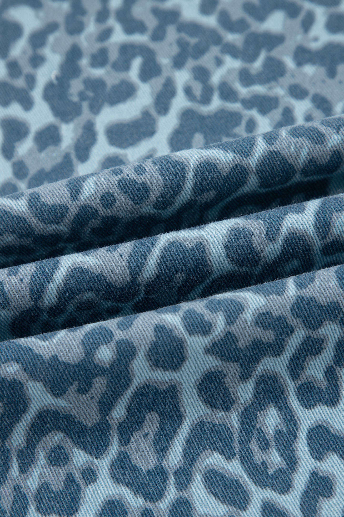 Blue Haze Leopard Wide-Leg Pants