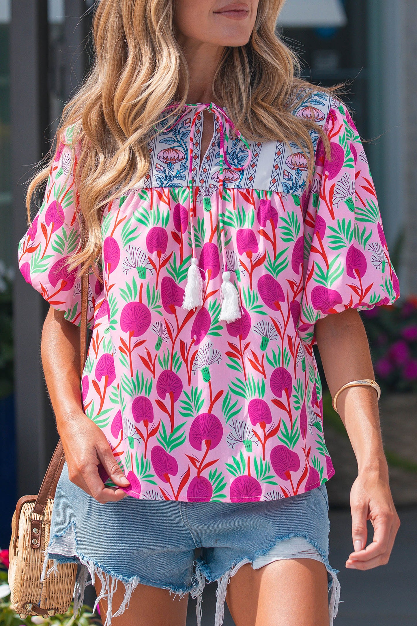 The Pink Paradise Tassel Blouse