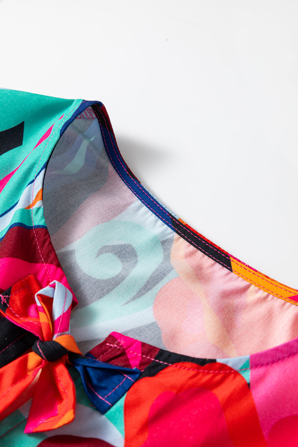 The Capri Colorblock Tie-Front Blouse