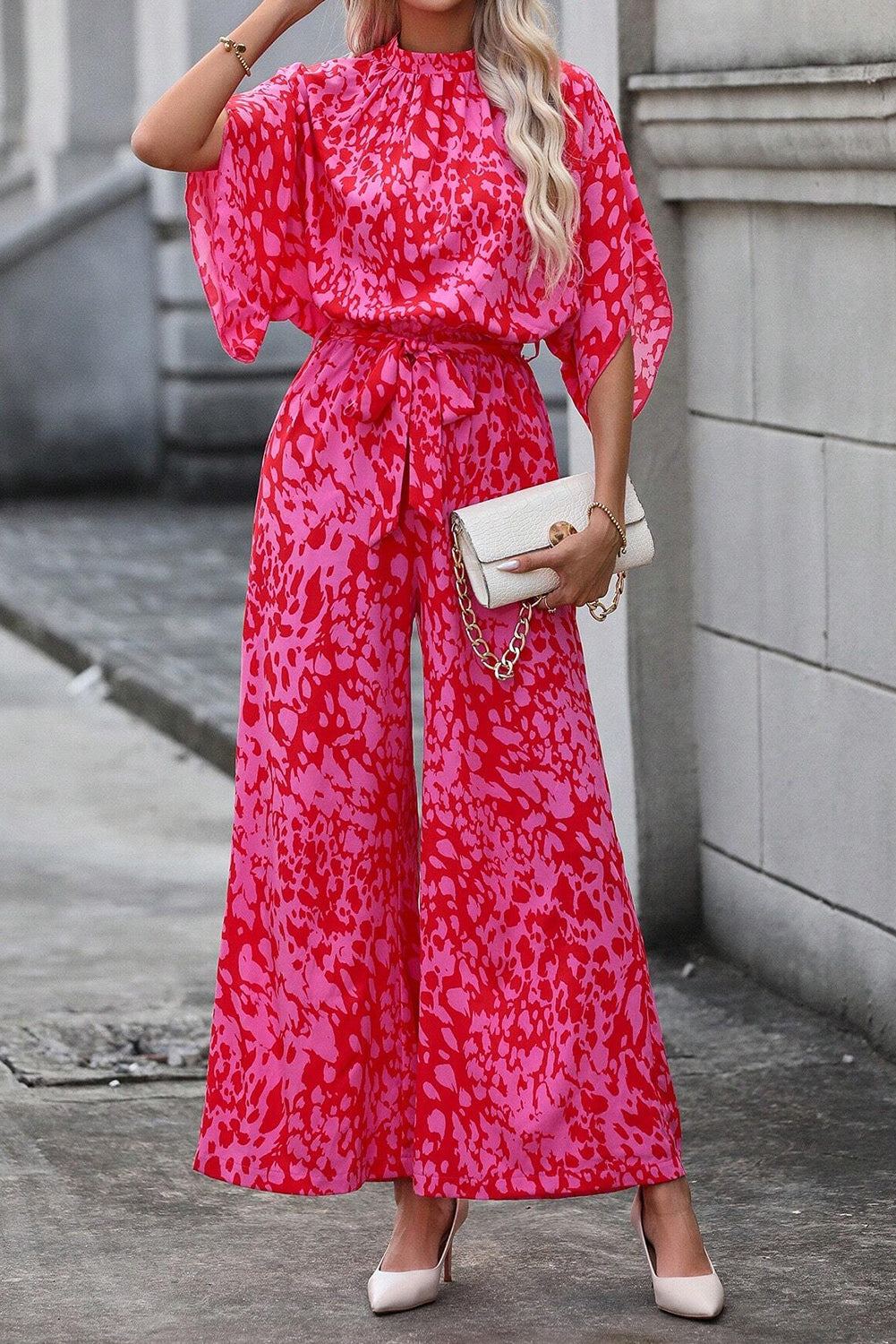 Pink Audacity Printed Jumpsuit