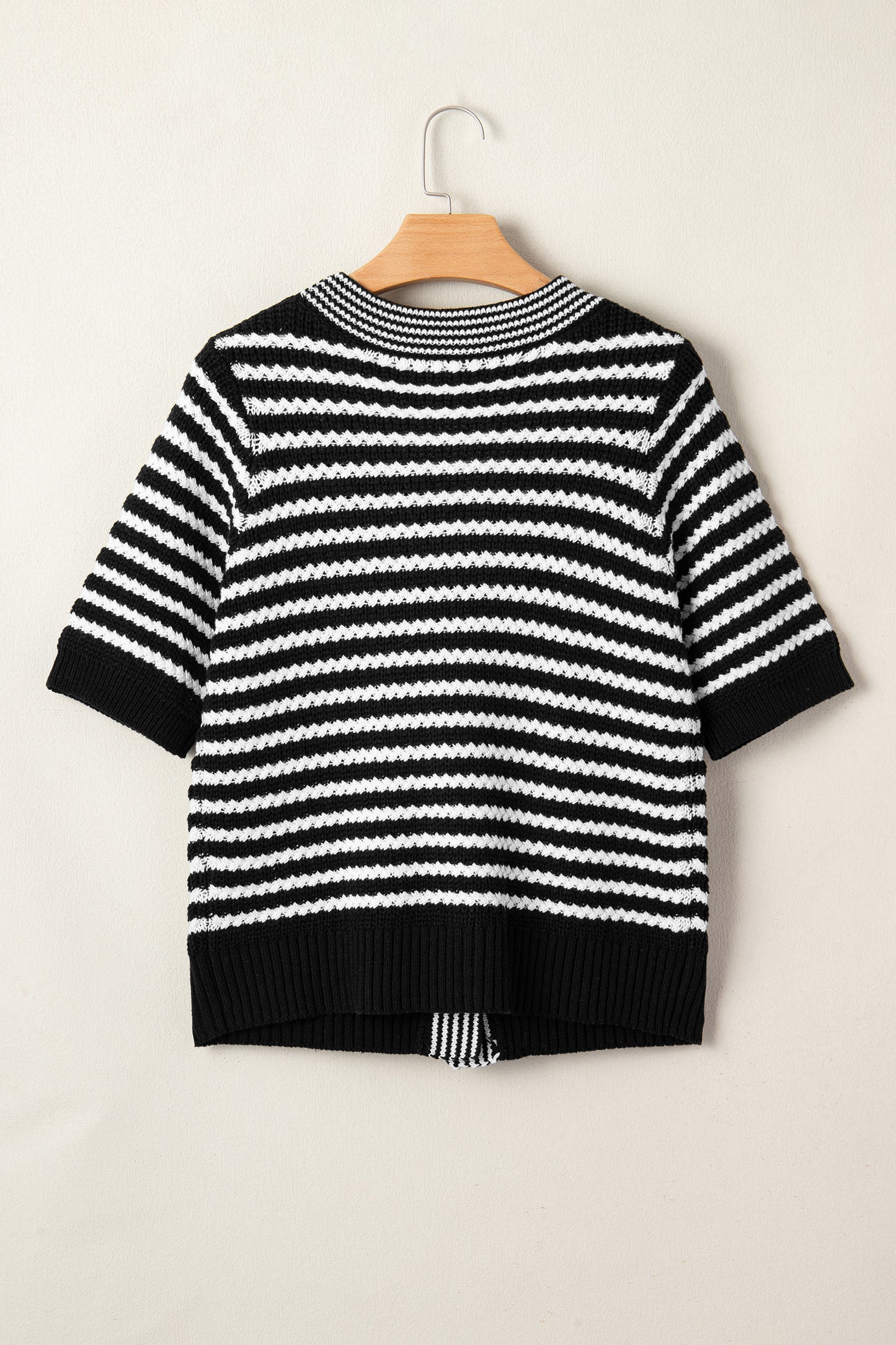 Parisian Bow Stripe Knit Blouse