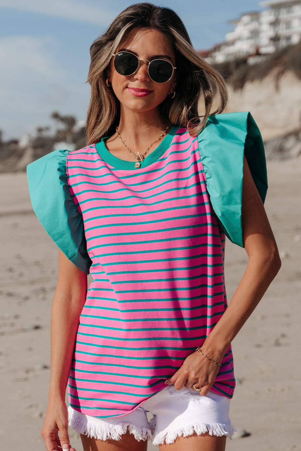 The Palm Springs Stripe Statement Blouse