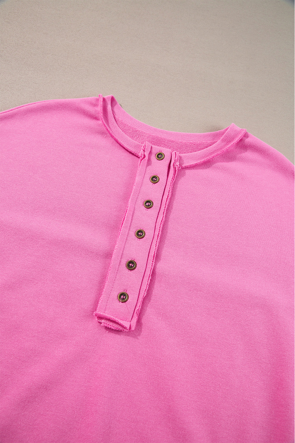 Pink Confetti Henley Pullover