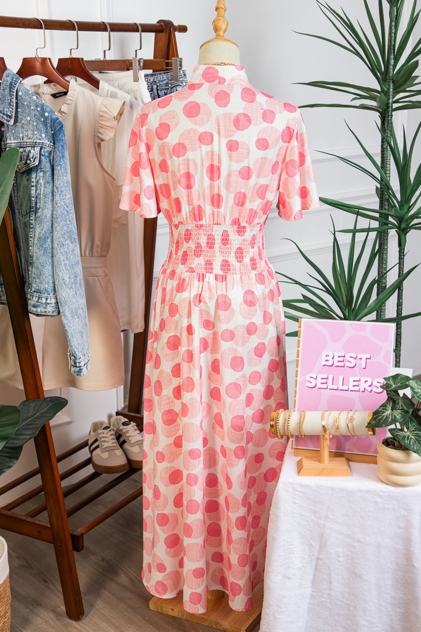 Blush Hour Dot Midi Dress