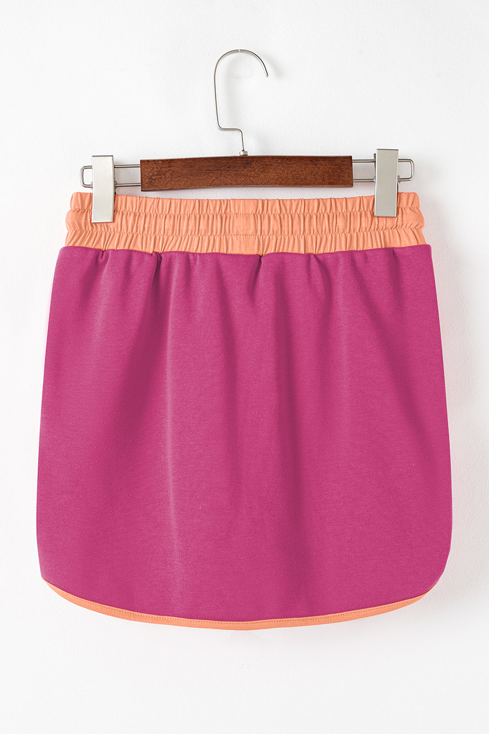 Black Contrast Trim Loose Pullover and Lace-up Waist Skort Set