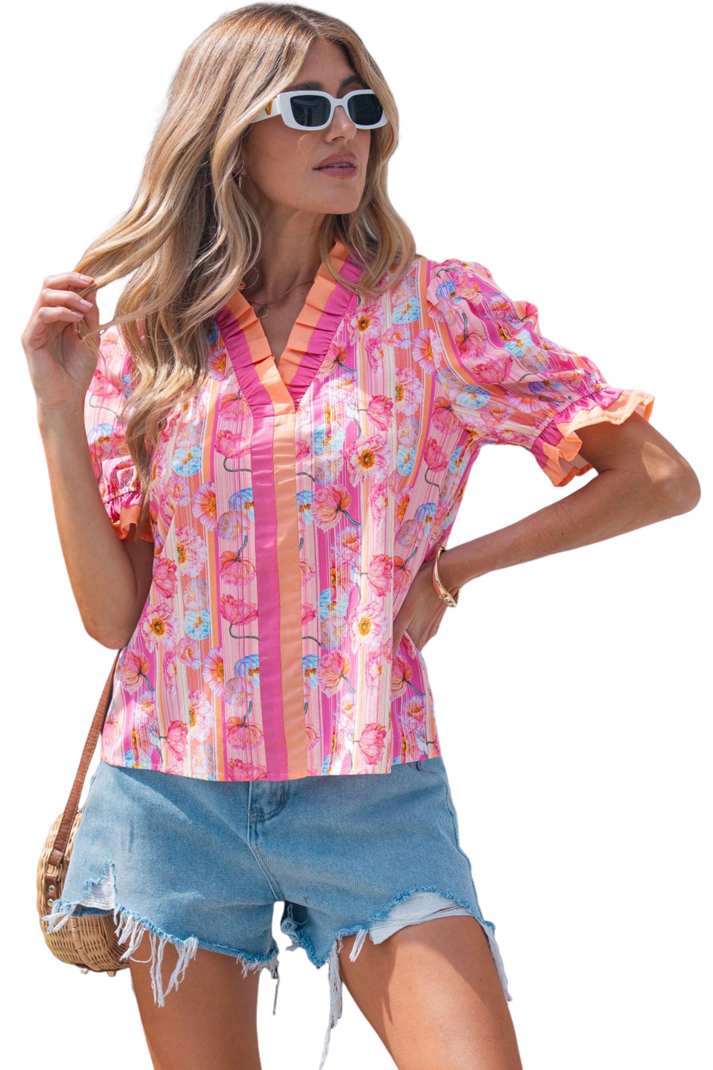 Pink Palm Blossom Blouse