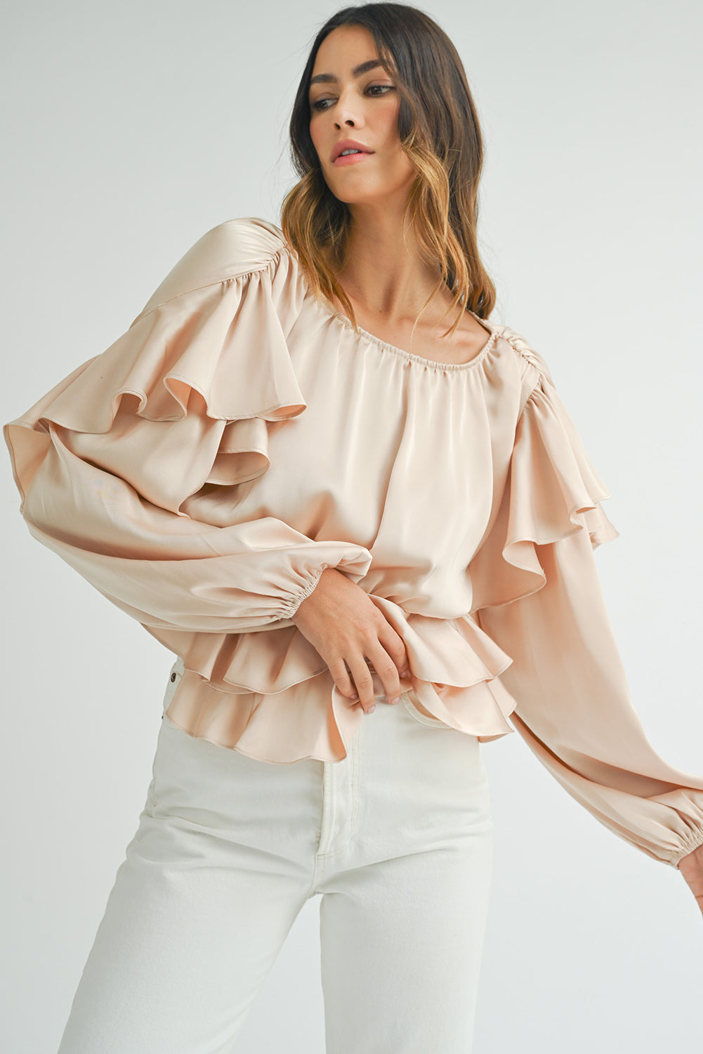 The Champagne Flutter Peplum