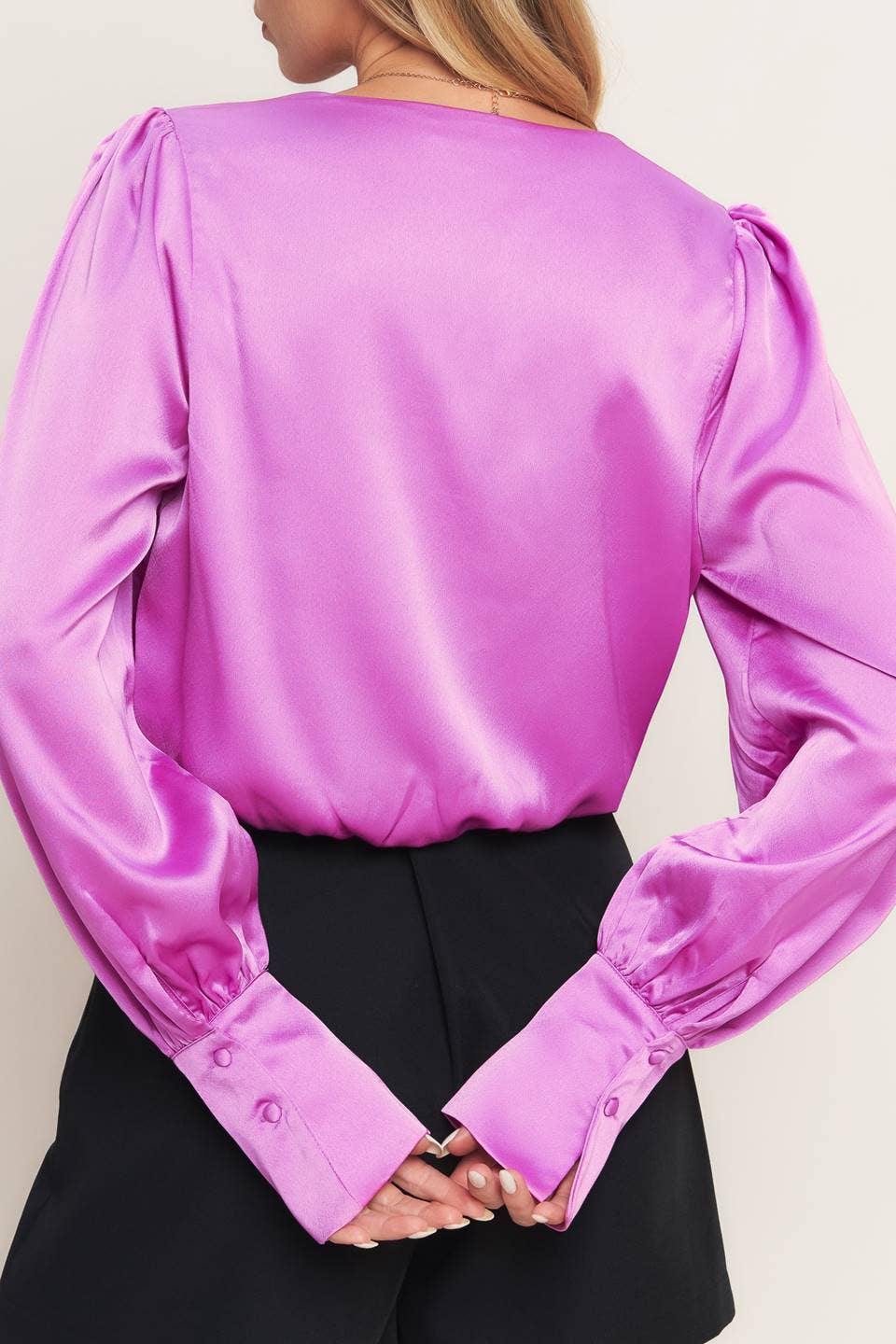 The Pink Champagne Satin Blouse