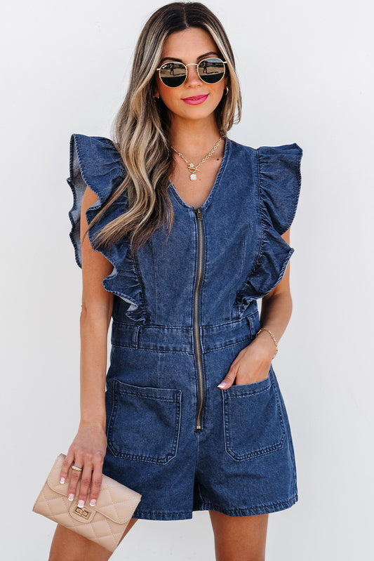 The Downtown Darling Denim Romper