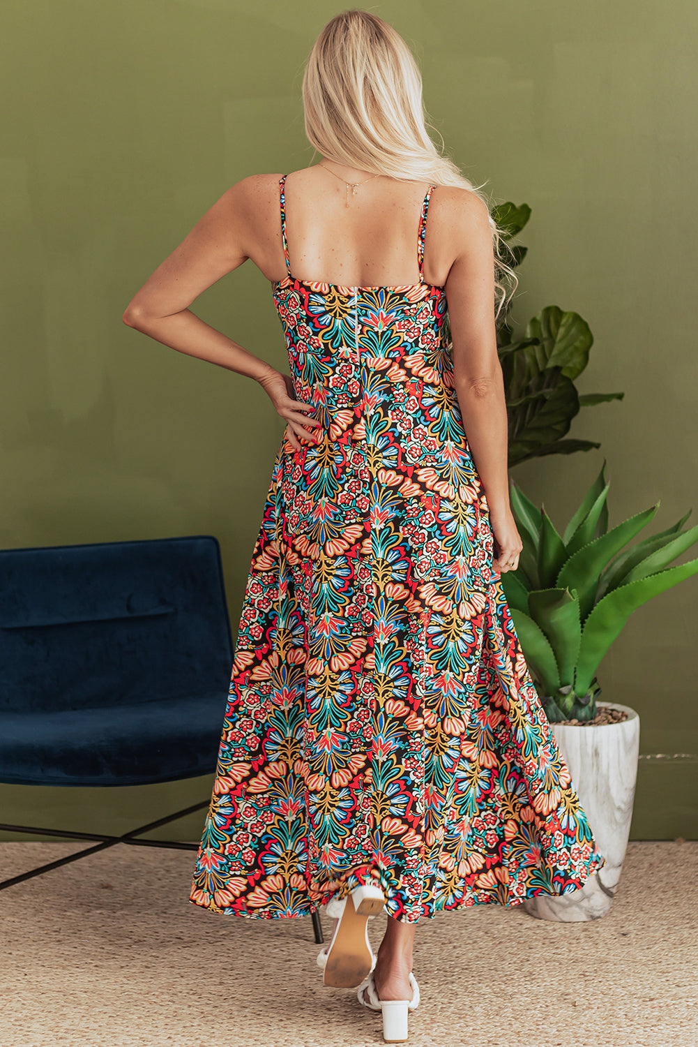 Boho Floral Print Maxi Dress