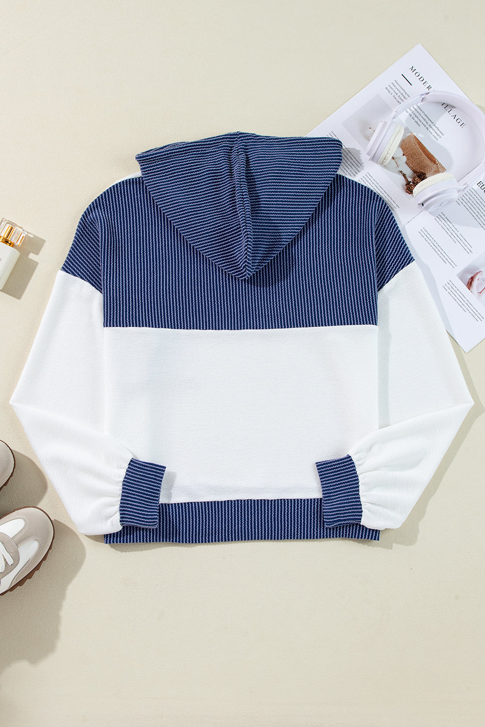 The Coastal Cozy Colorblock Hoodie