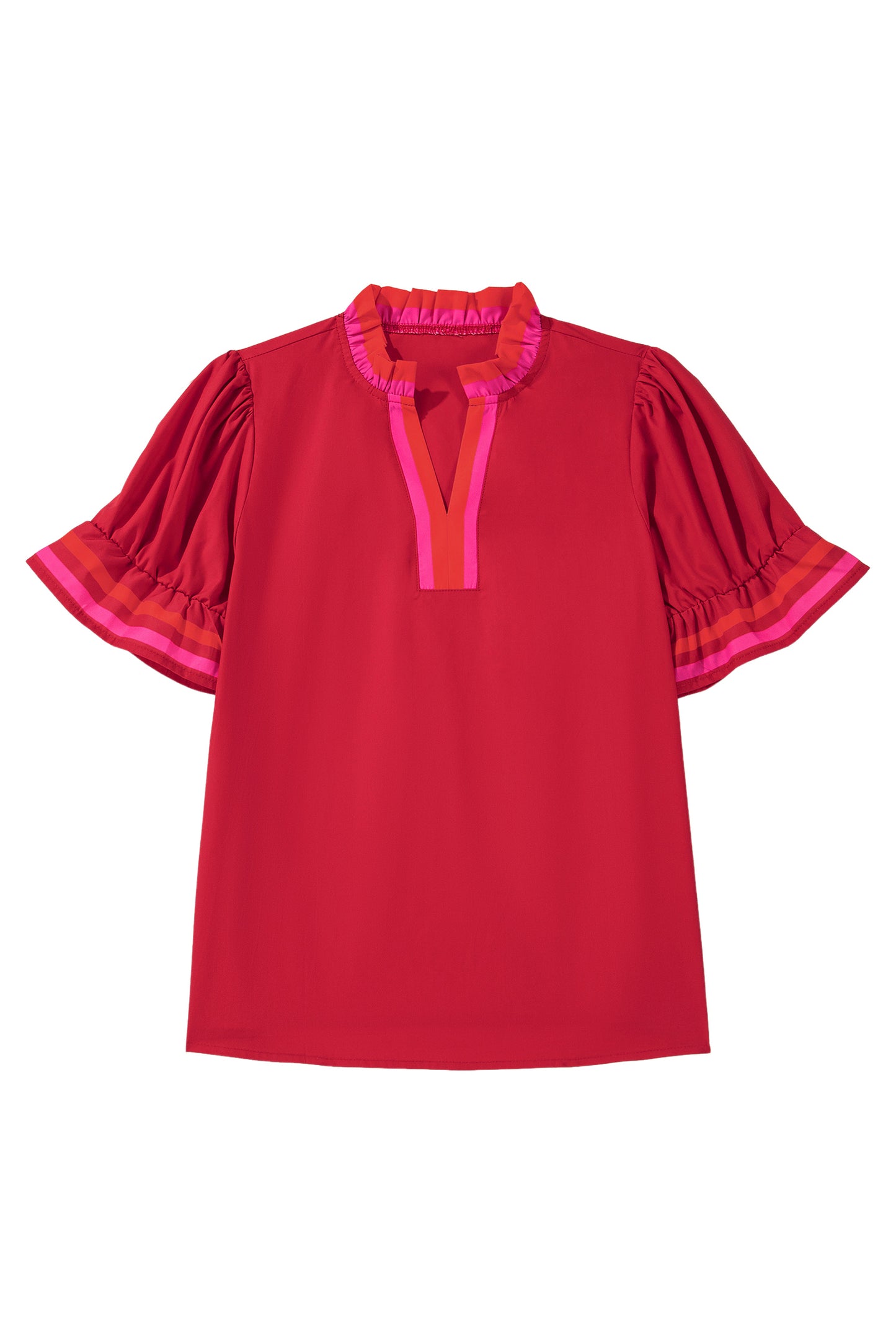 Cherry Pop Ruffle Sleeve Blouse
