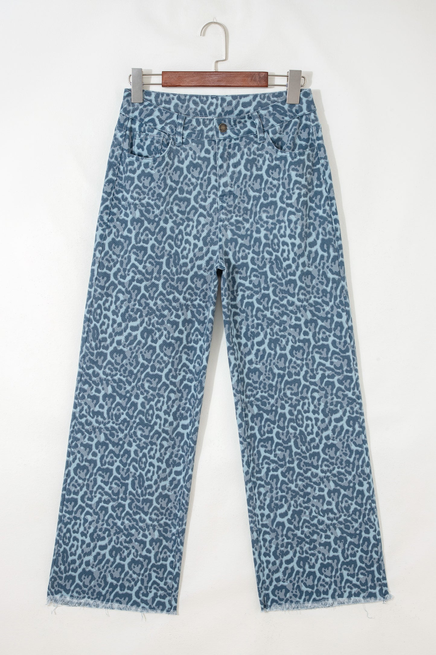 Blue Haze Leopard Wide-Leg Pants