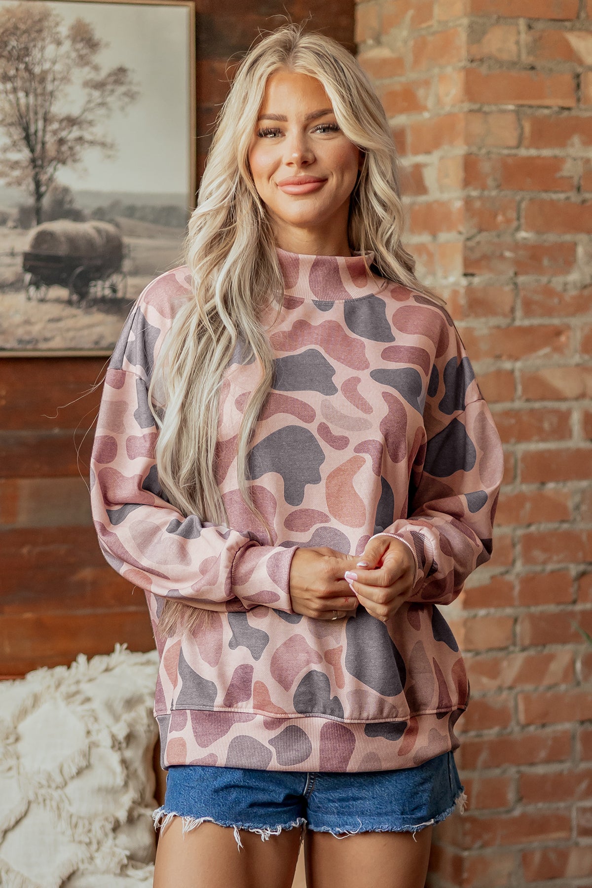 The Blush Wild Side Mock Neck