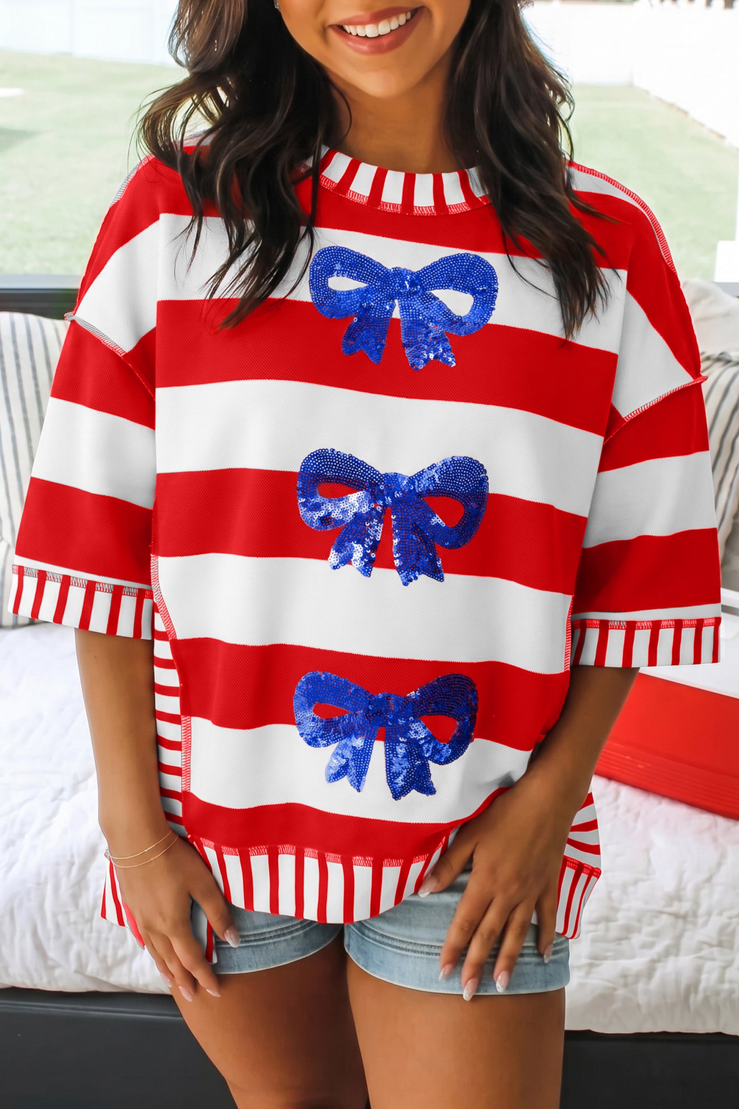 Stars & Bows Oversized Tee