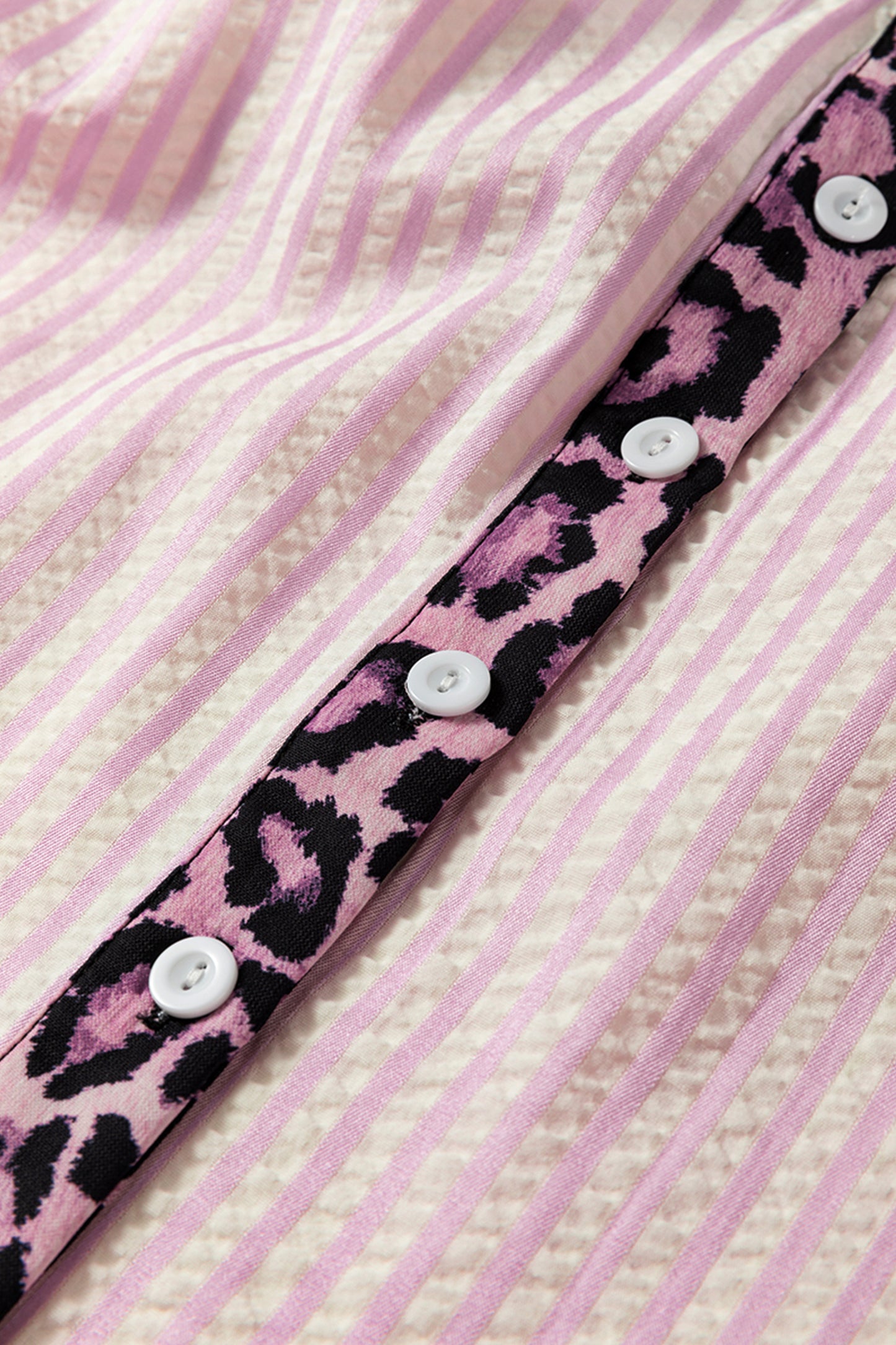 Blush & Bold Leopard Trim Blouse