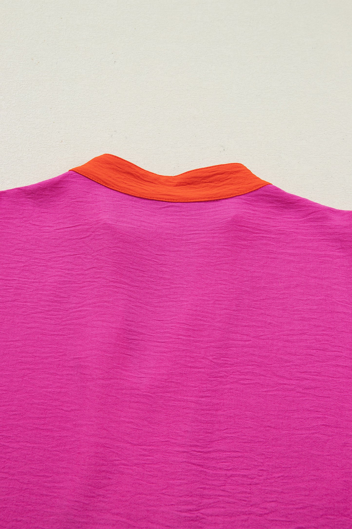 Pink Punch Contrast Trim Blouse