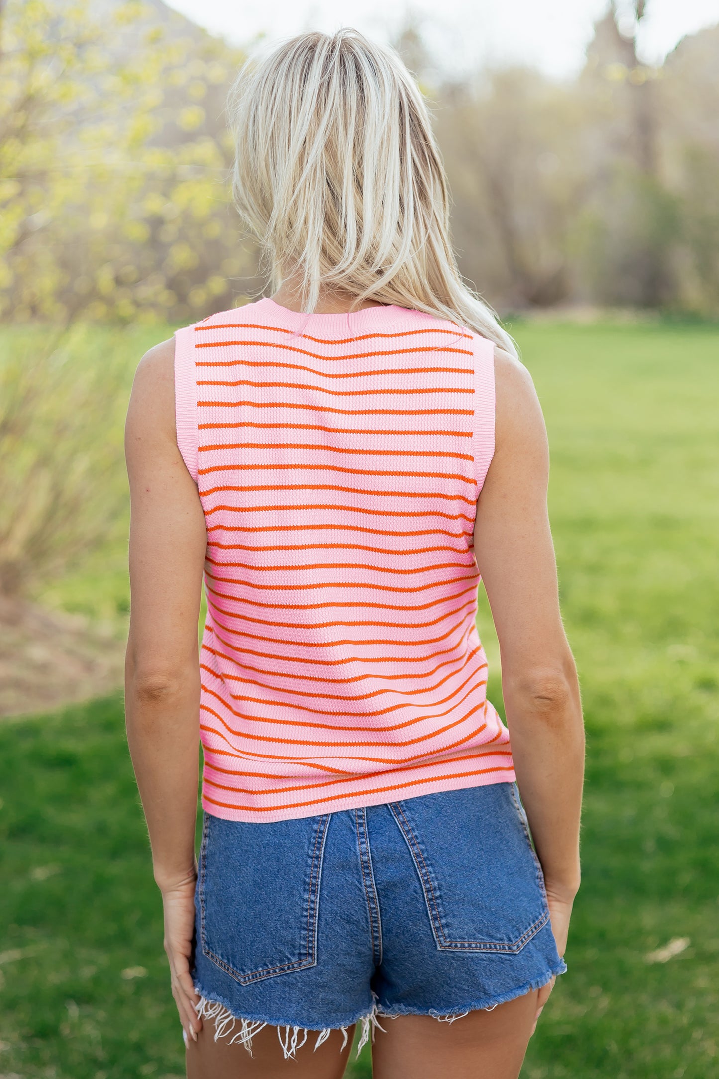 Sunset Stripe Knit Tank