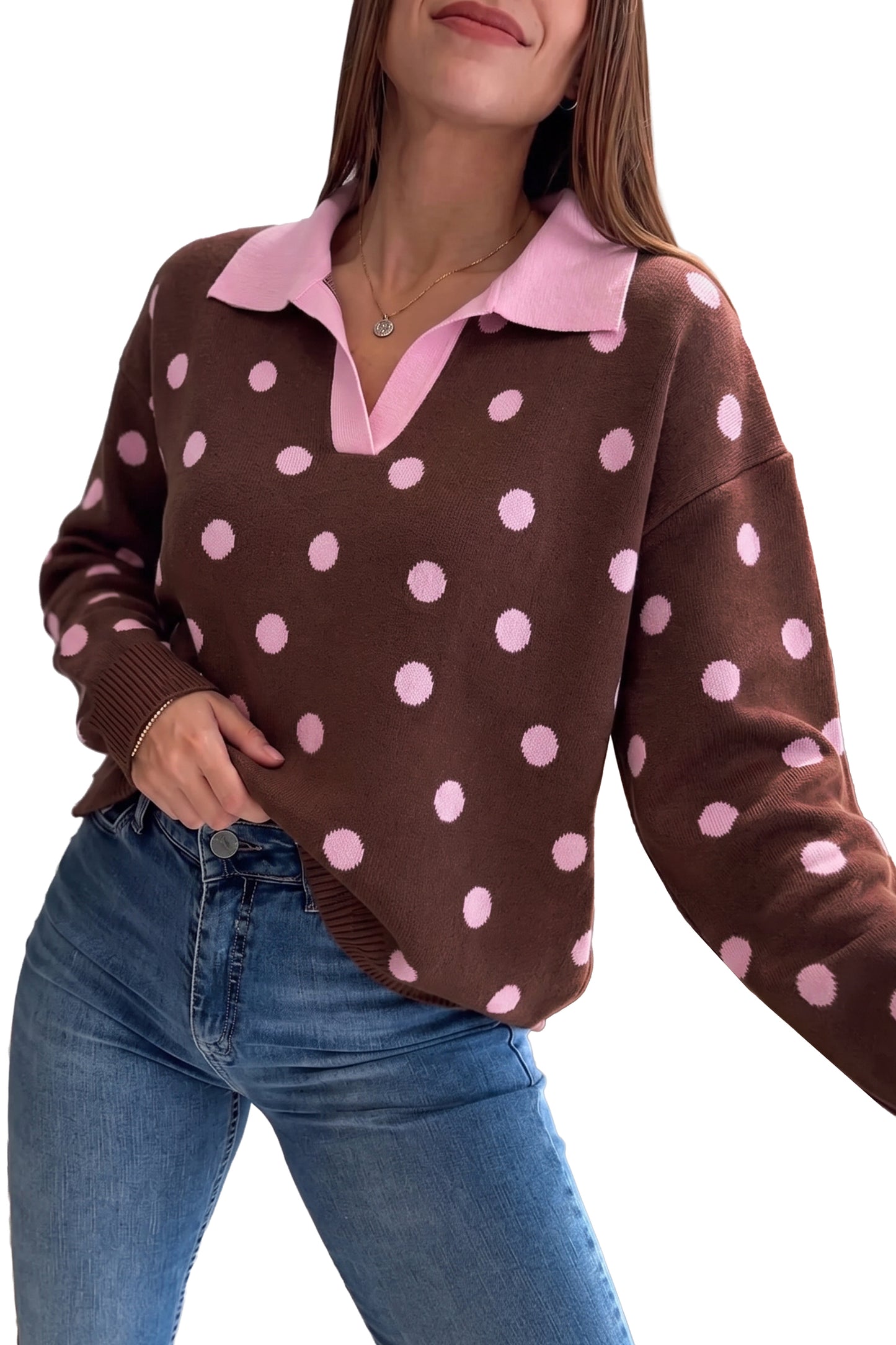 The Mocha Dot Darling Sweater