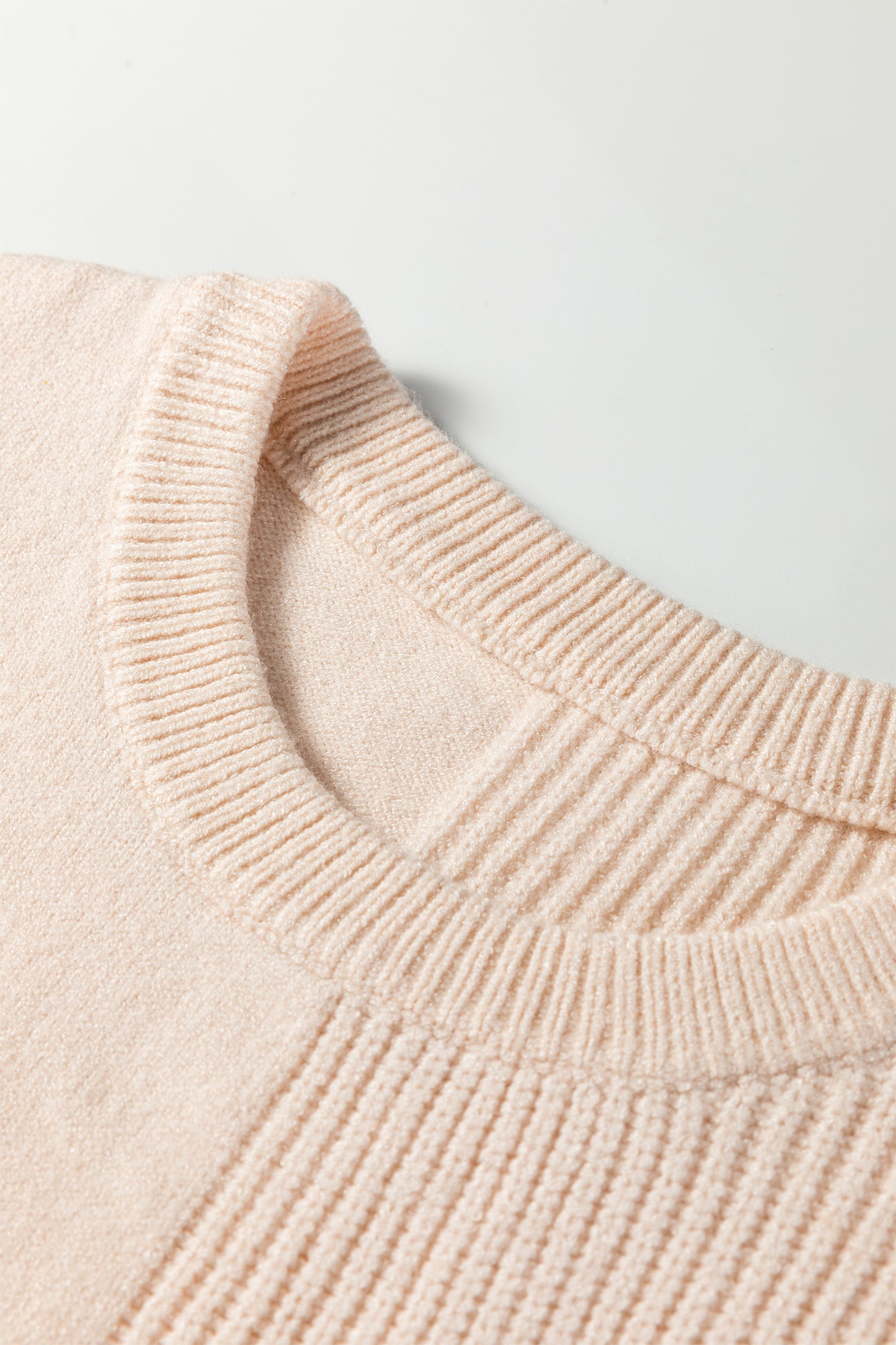Beige Short Sleeve Knit
