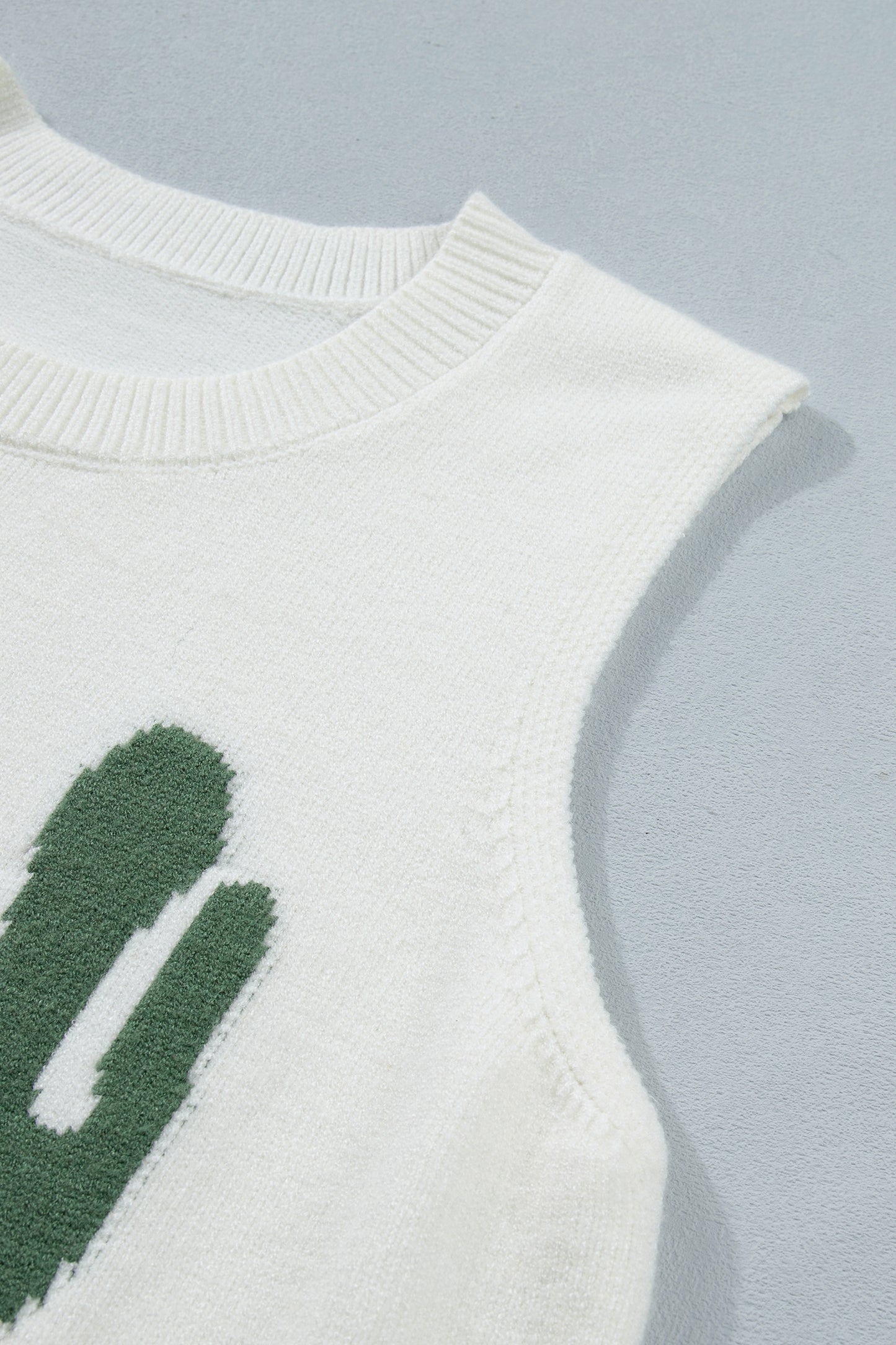 Multicolour Cactus Western Oasis Loose Sweater Vest