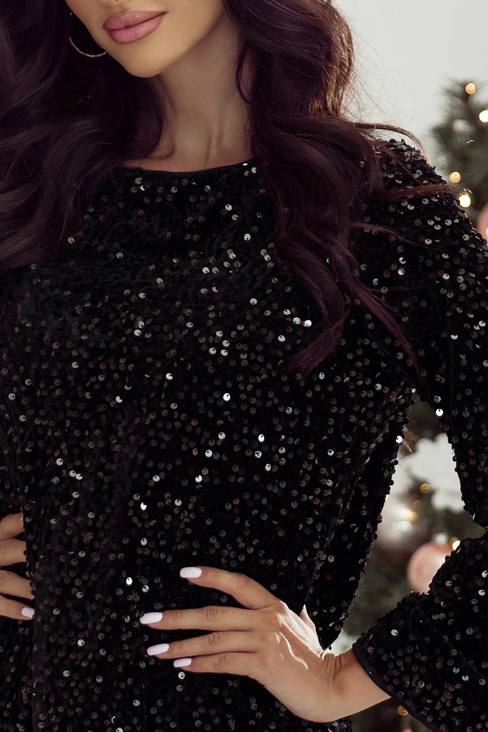 Midnight Glimmer Shift Dress