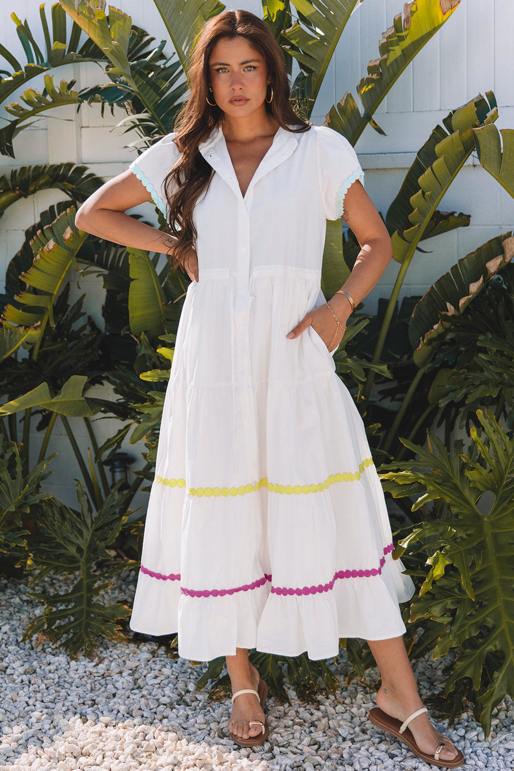 Santorini Summer Midi Dress