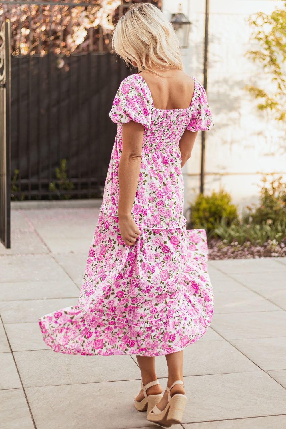 Rosewood Garden Smocked Maxi