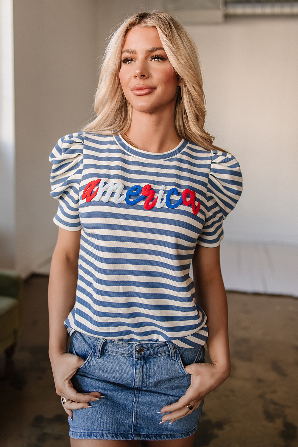 Liberty Stripe Puff Tee