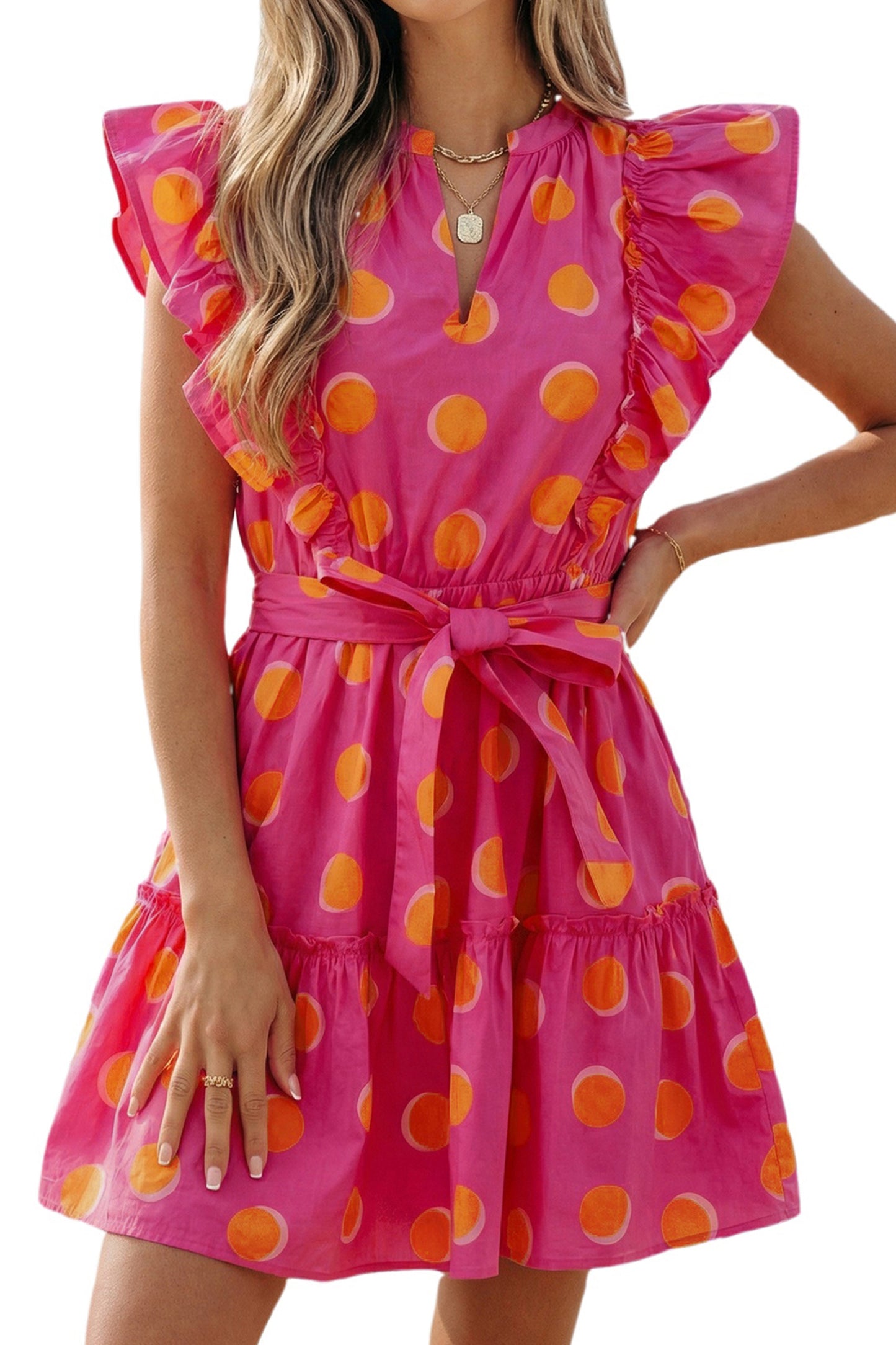 Pink Sunset Polka Dot Dress