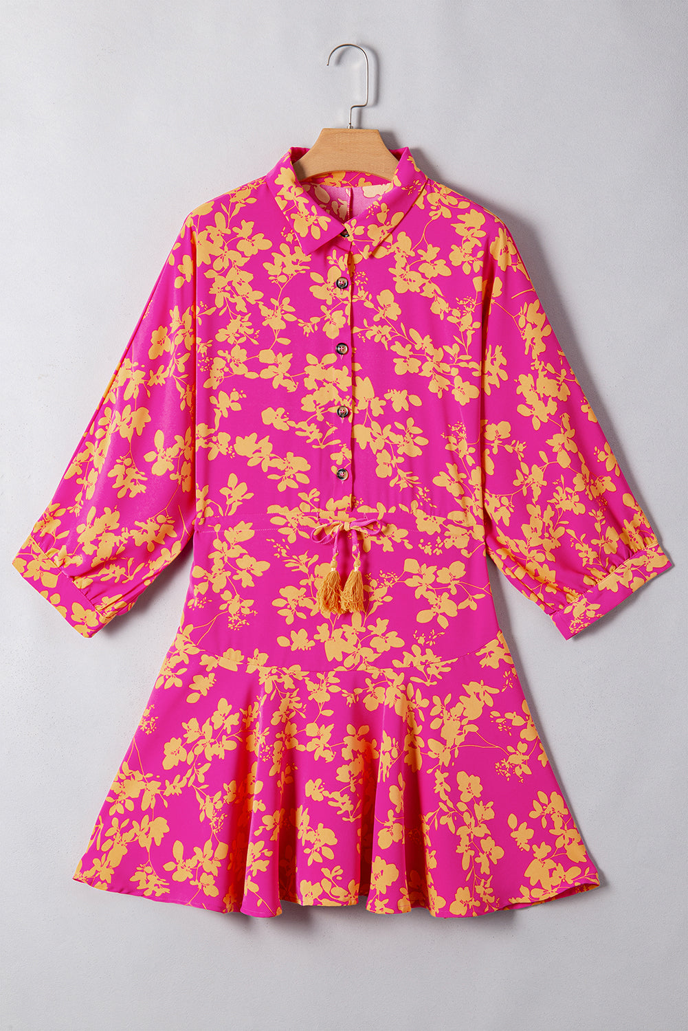 Fuchsia Fields Button Dress